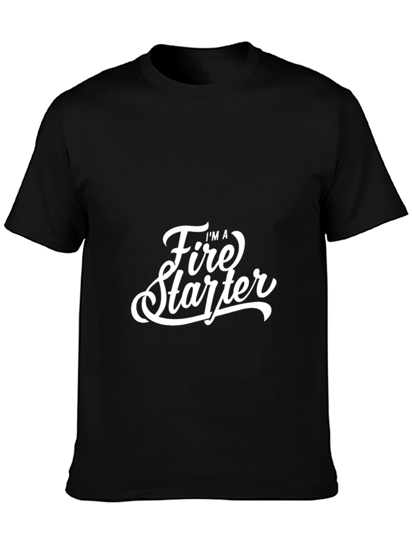 Fire Starter Graphic Tee - Bold Black Cotton