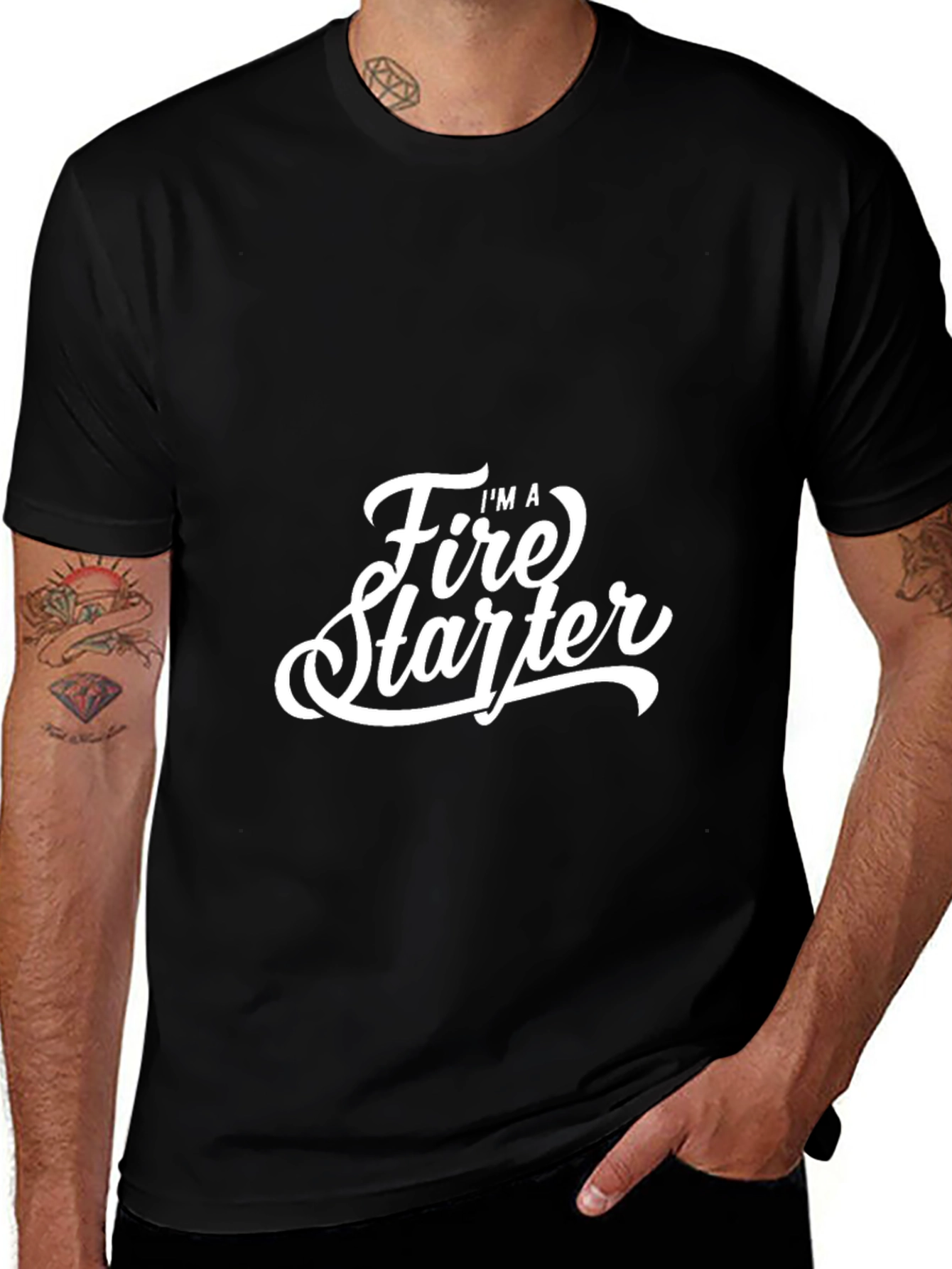 Fire Starter Graphic Tee - Bold Black Cotton