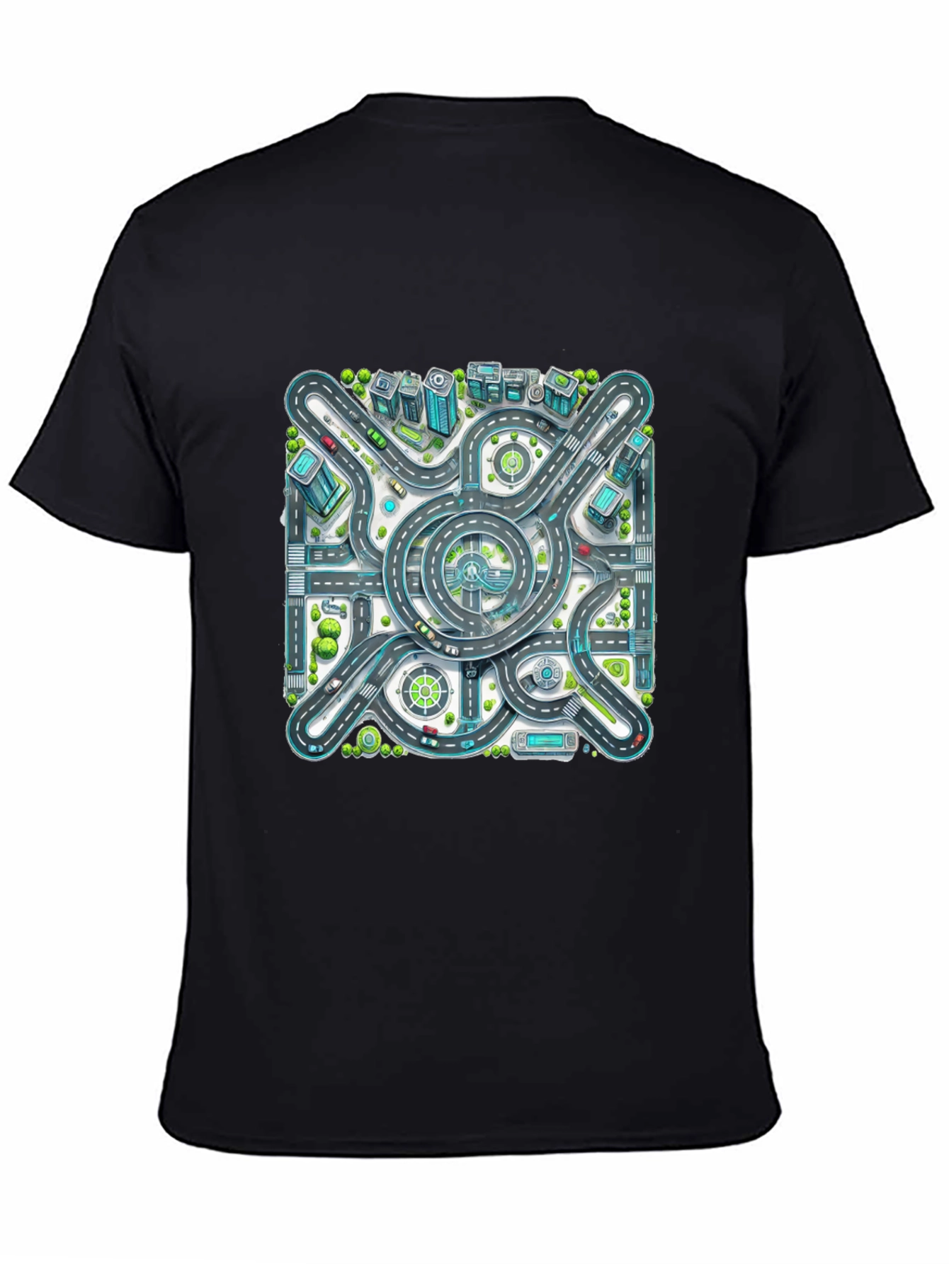 Roadmap Graphic Tee - Cityscape Design