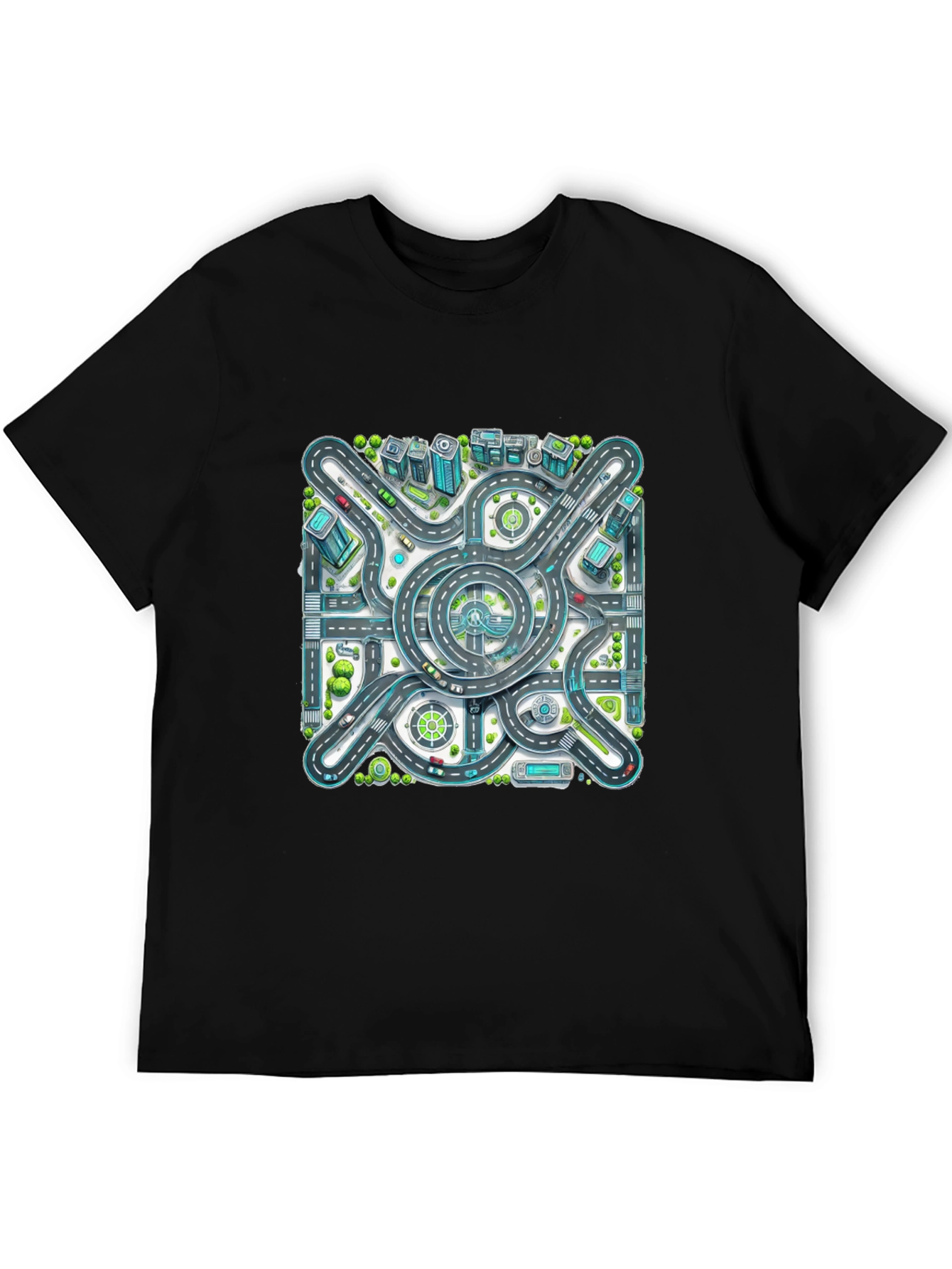 Roadmap Graphic Tee - Cityscape Design