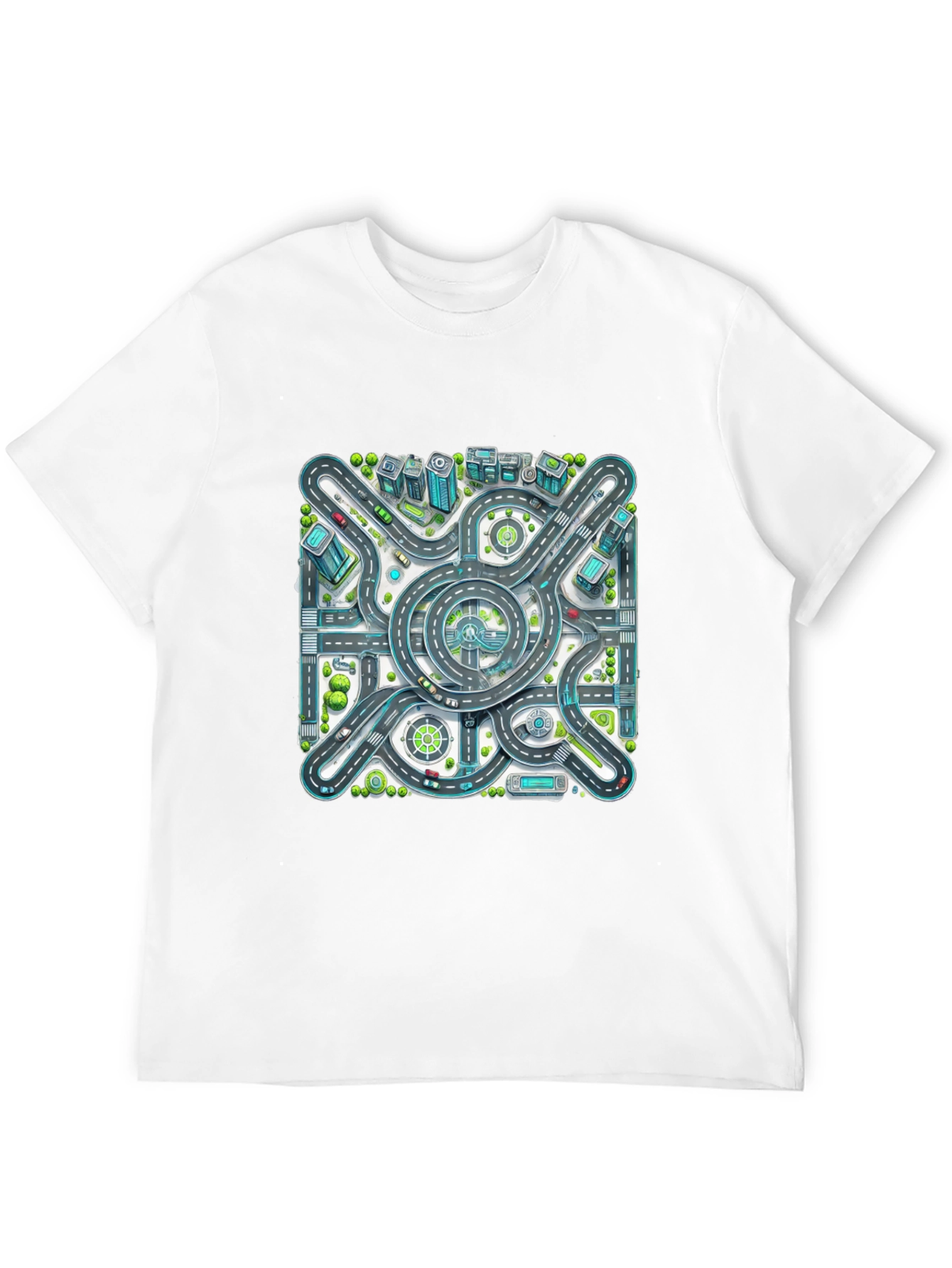Roadmap Graphic Tee - Cityscape Design