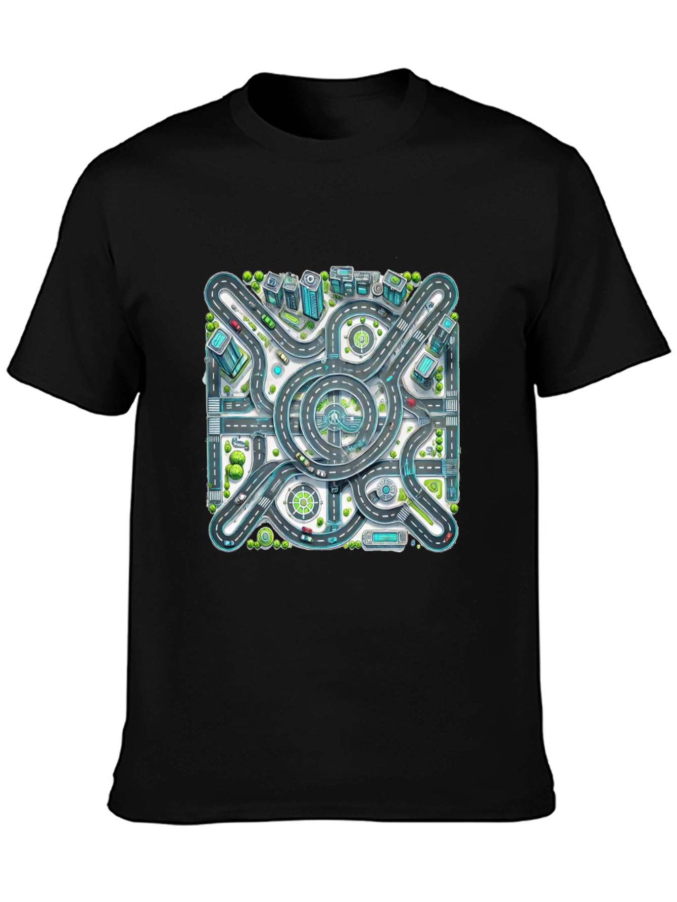 Roadmap Graphic Tee - Cityscape Design