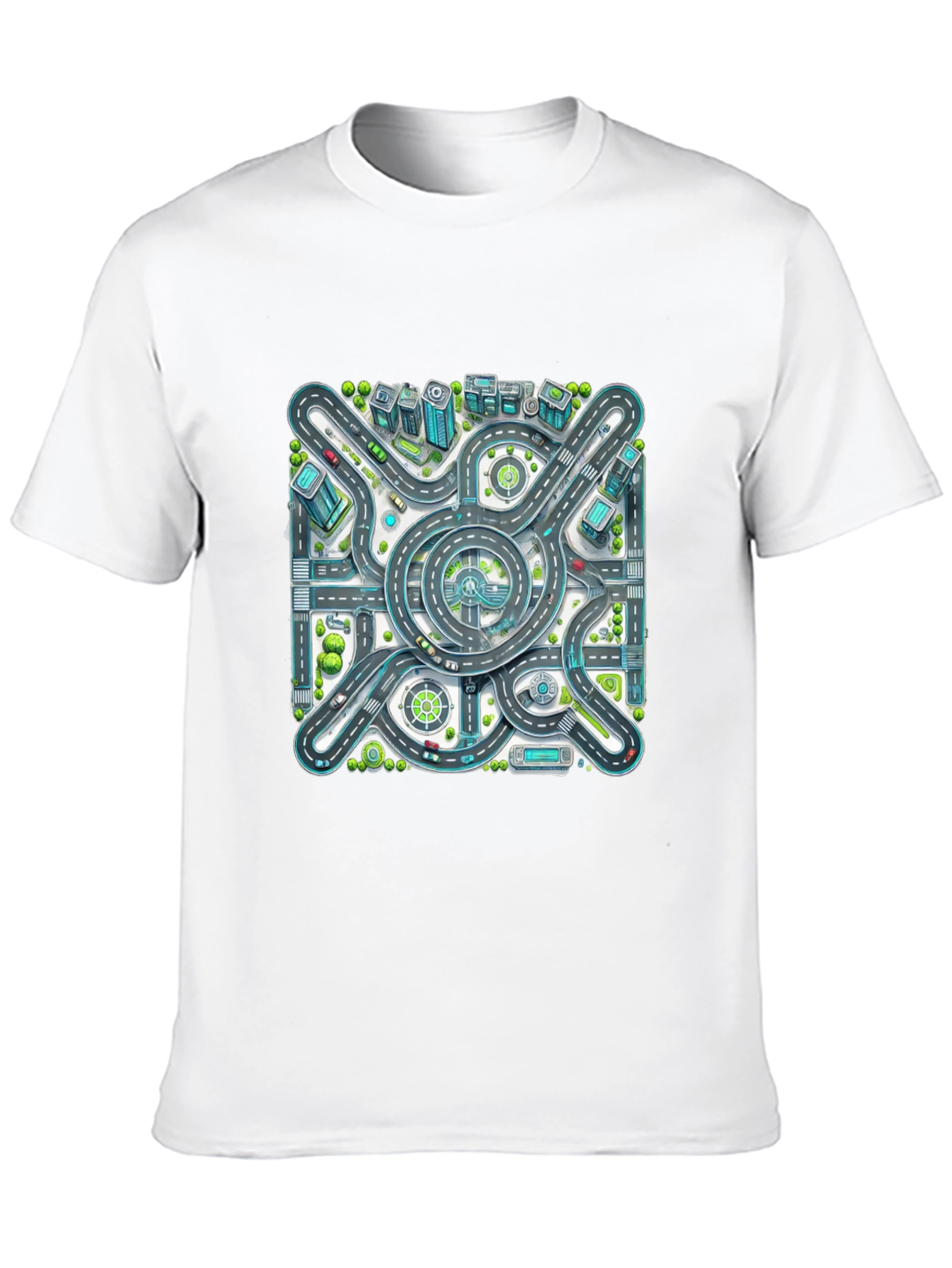Roadmap Graphic Tee - Cityscape Design