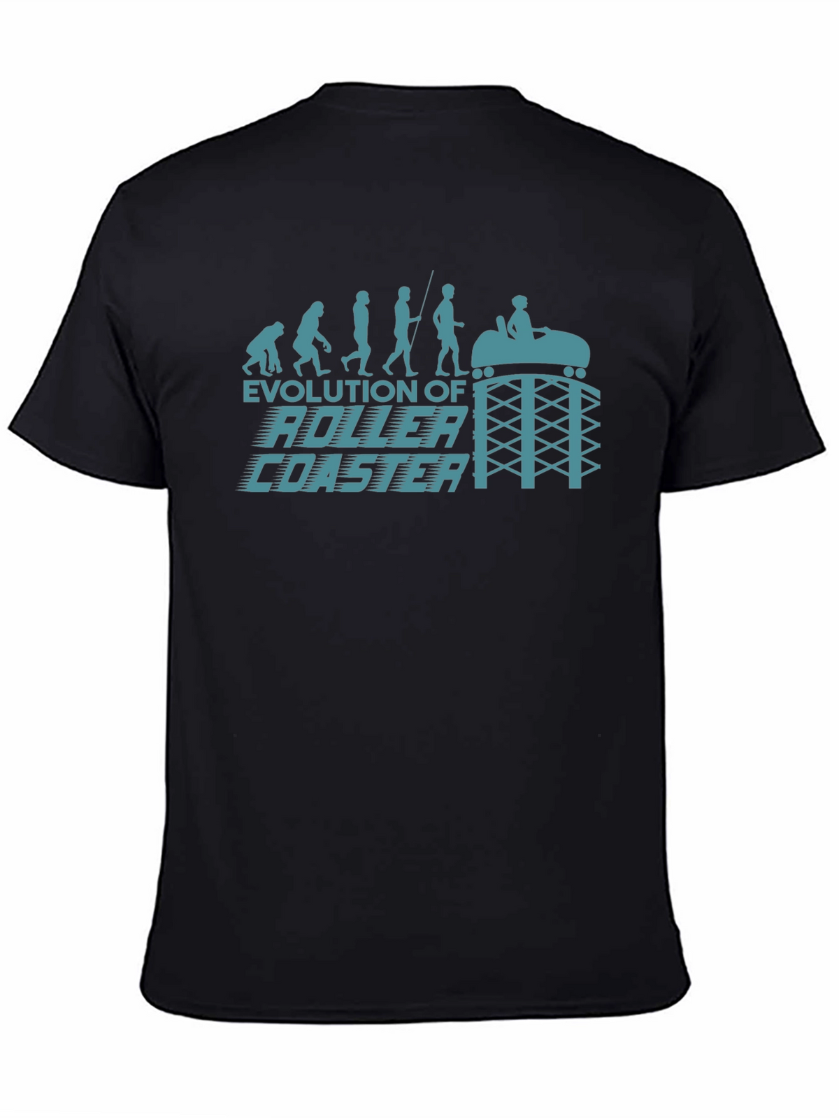 Evolution of Roller Coaster Graphic Tee - Black
