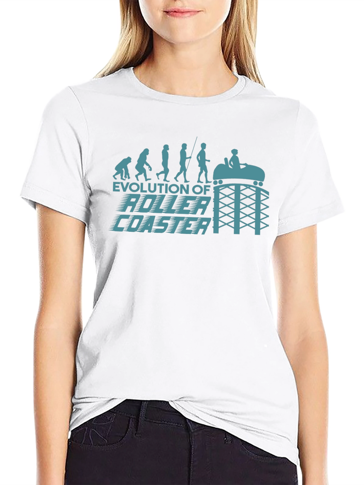 Evolution of Roller Coaster Graphic Tee - Black