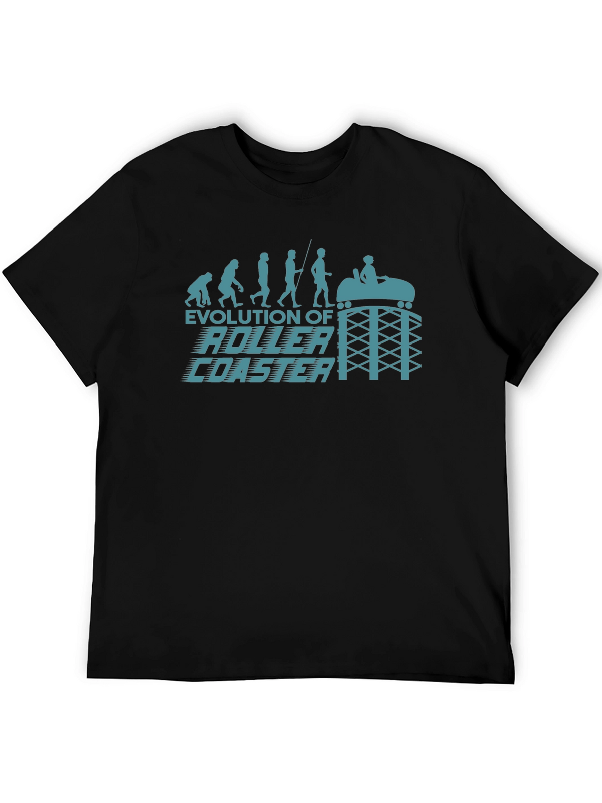 Evolution of Roller Coaster Graphic Tee - Black
