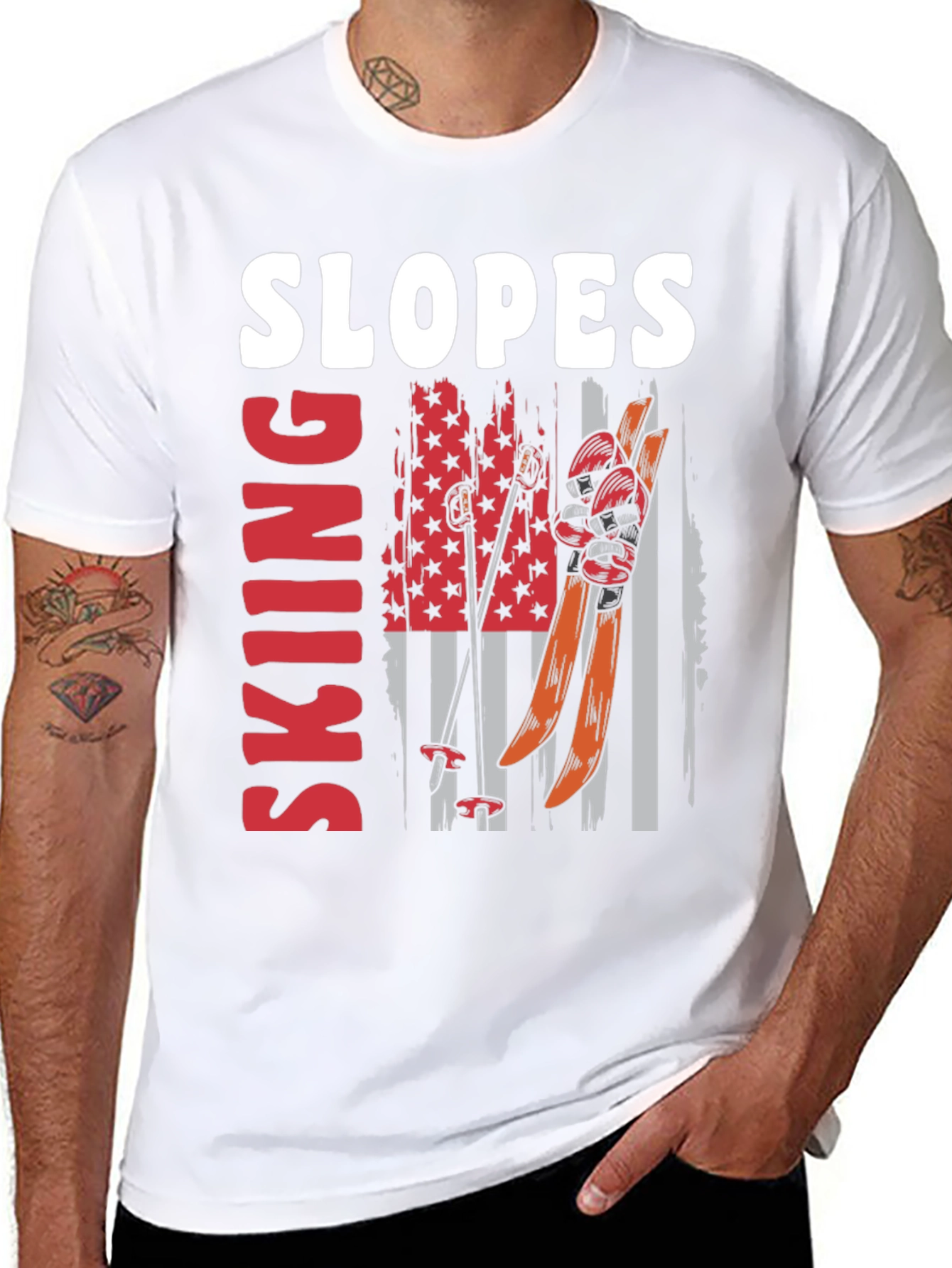 Skiing Slopes Graphic Tee