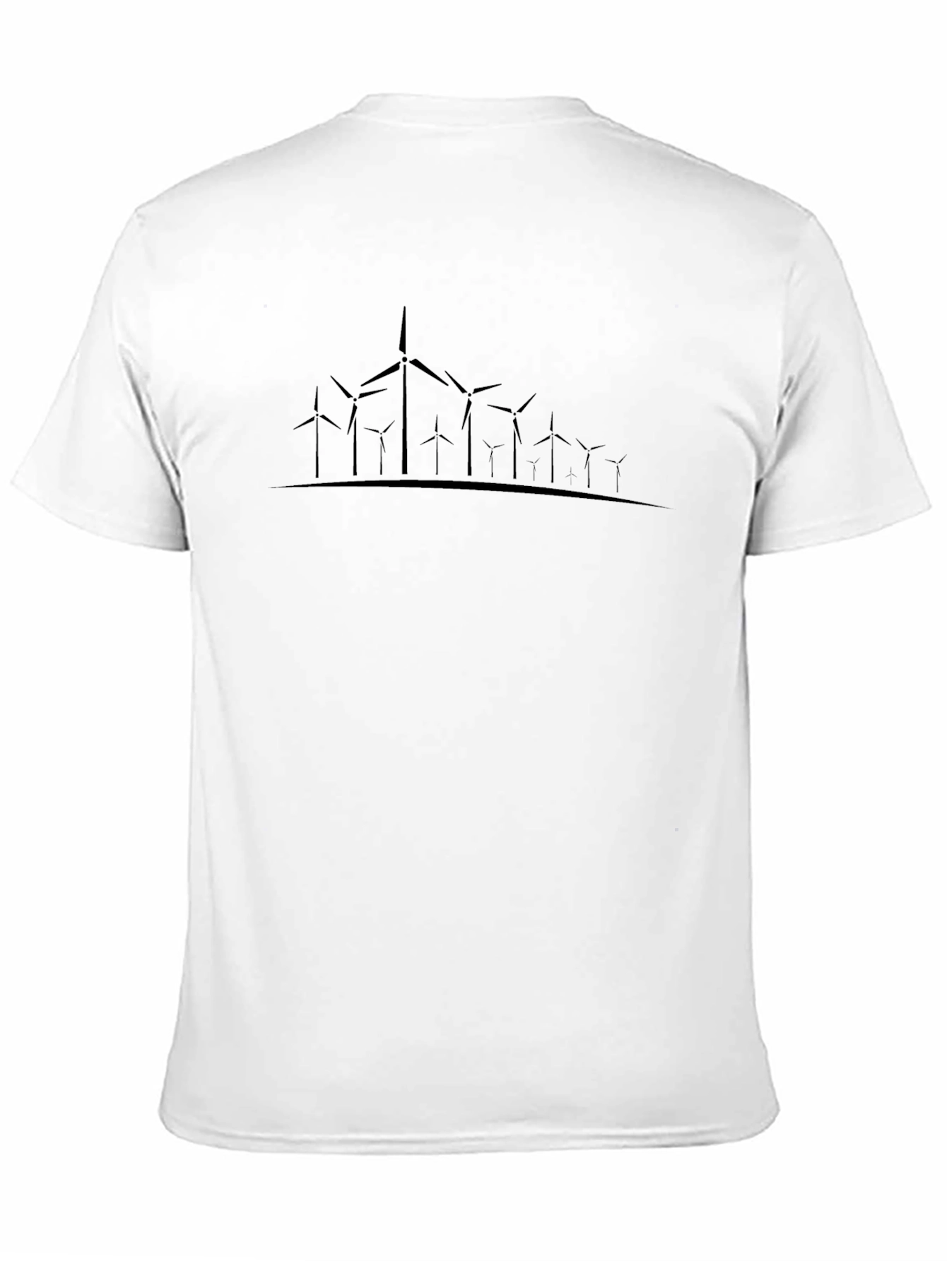 Wind Turbine Graphic Black T-Shirt