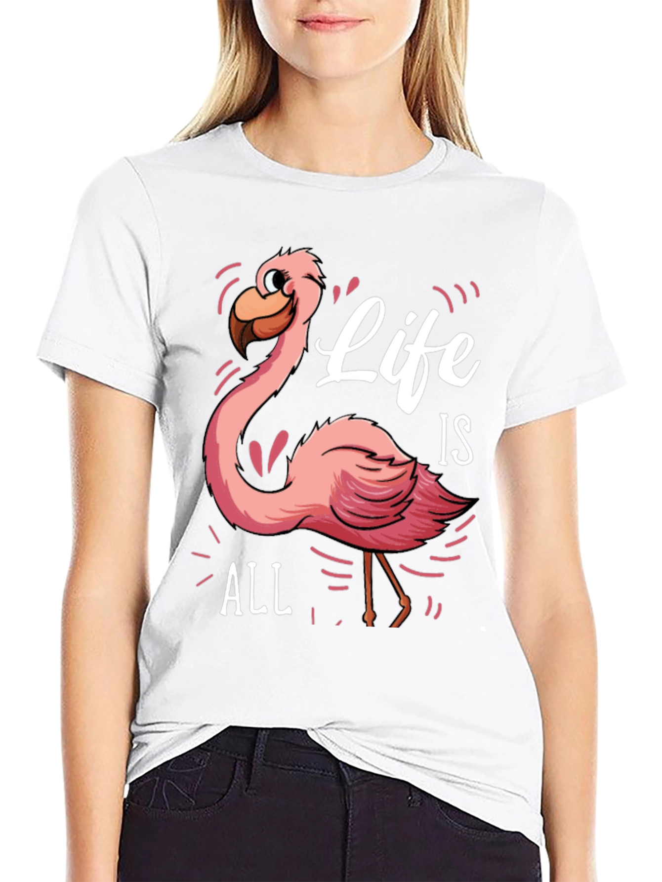 Life is All Flamingo Graphic Tee