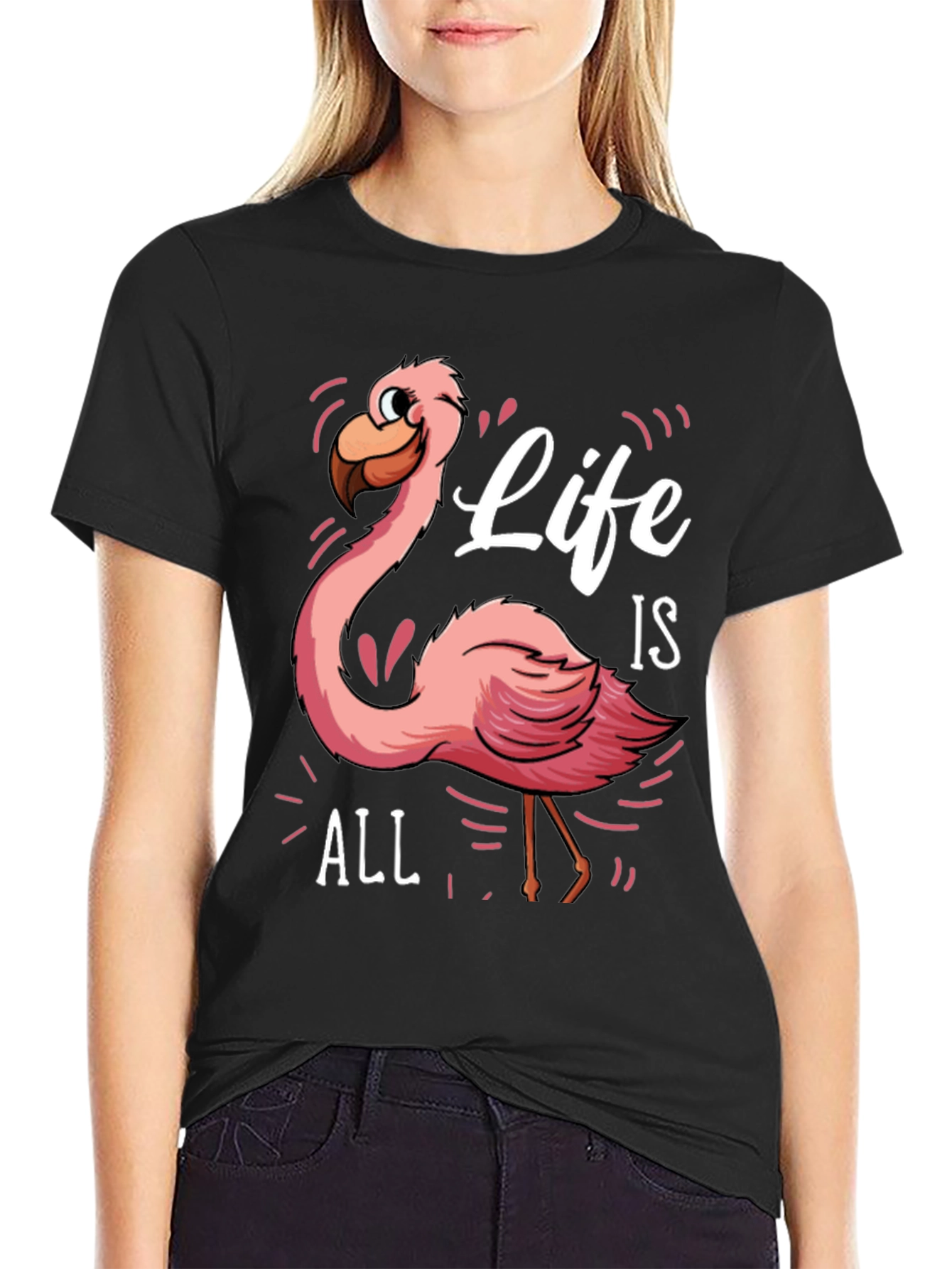 Life is All Flamingo Graphic Tee