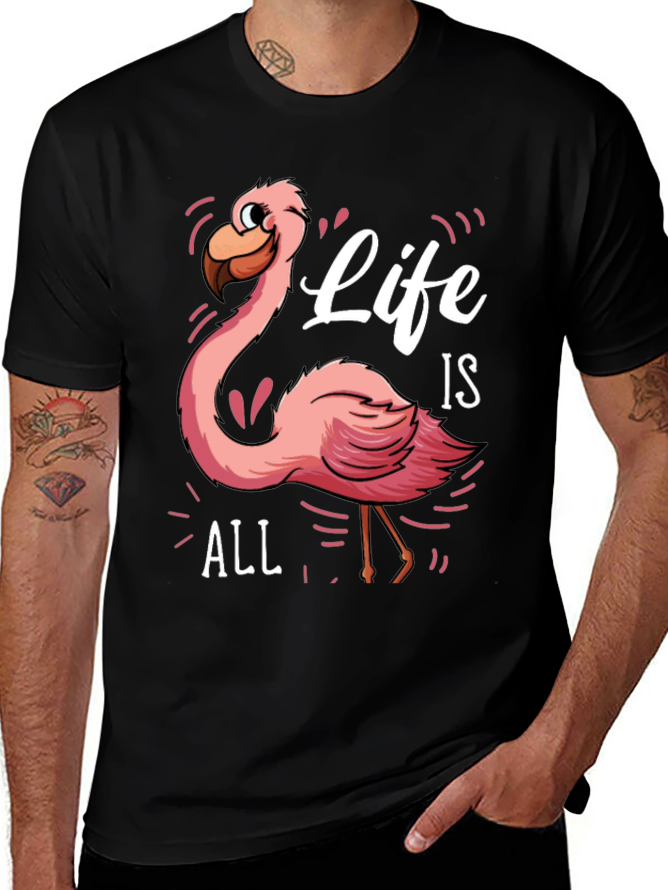 Life is All Flamingo Graphic Tee