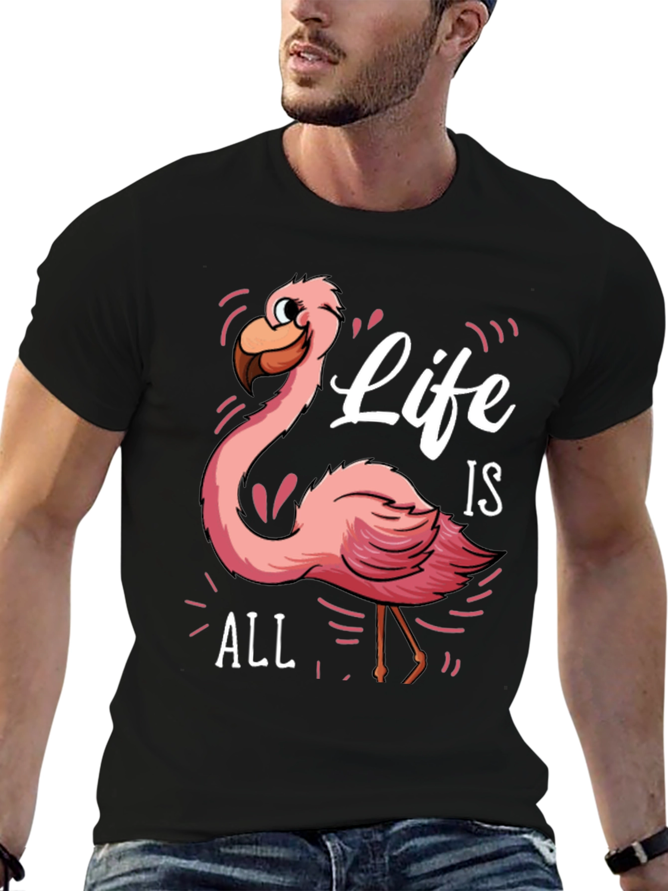 Life is All Flamingo Graphic Tee