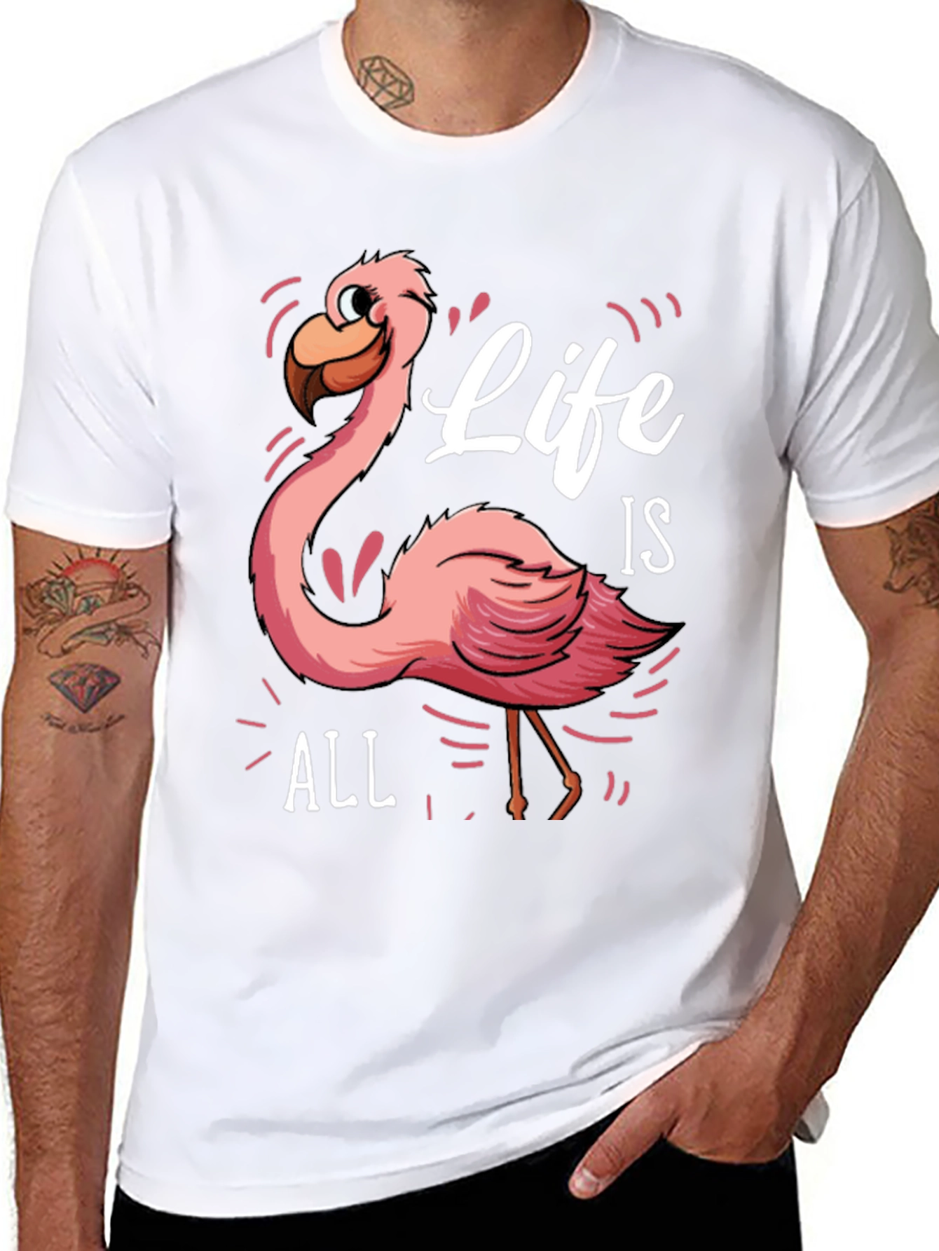 Life is All Flamingo Graphic Tee