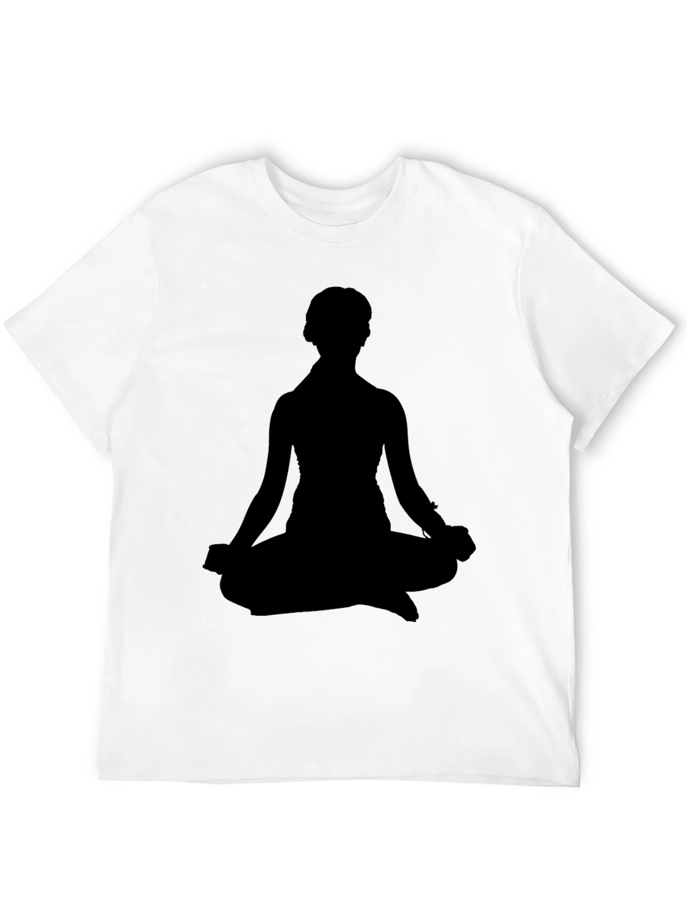 Mens Black T-Shirt - Meditating Silhouette Design