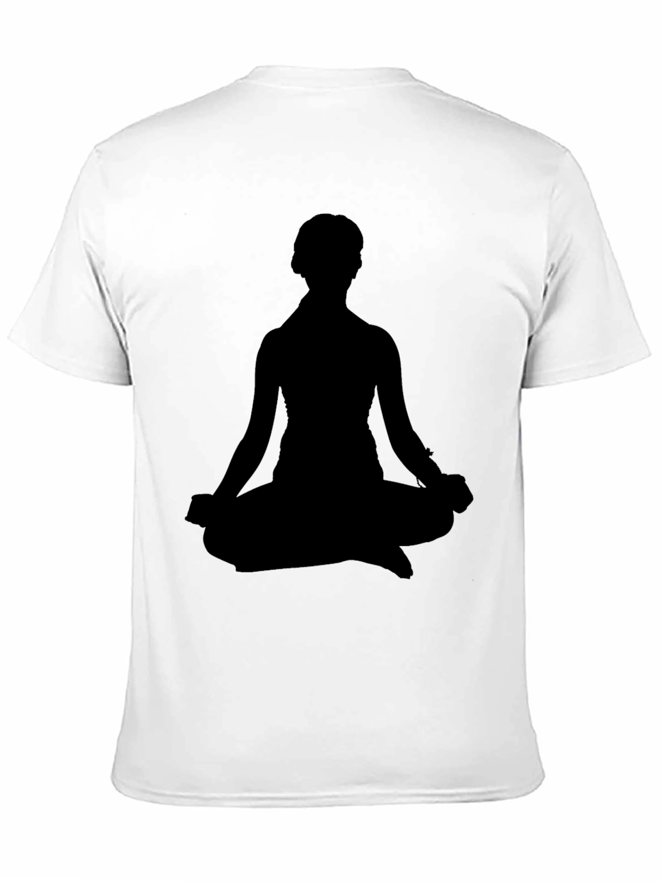 Mens Black T-Shirt - Meditating Silhouette Design