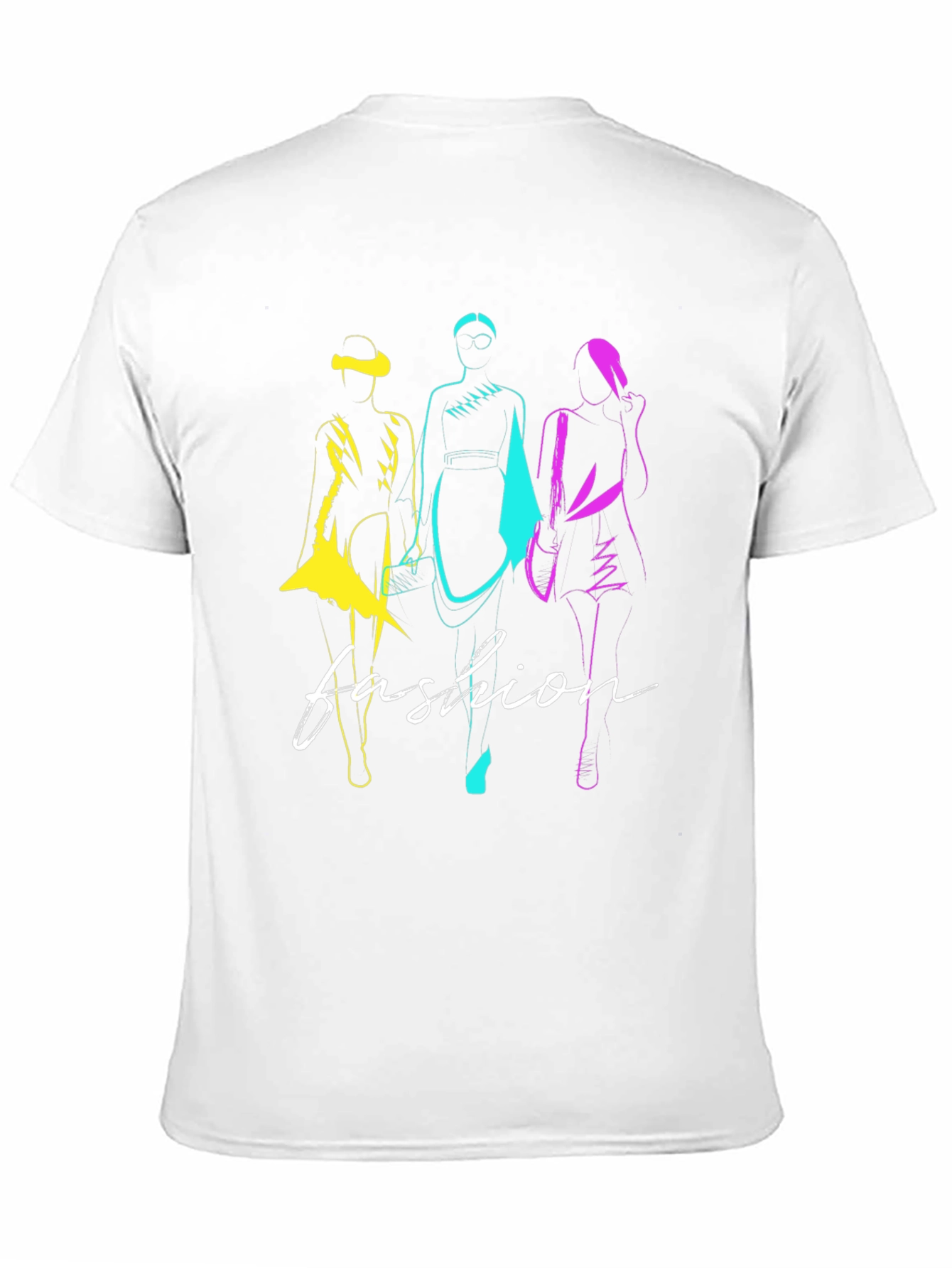 Fashion Sketch Graphic T-Shirt - Stylish Black Tee