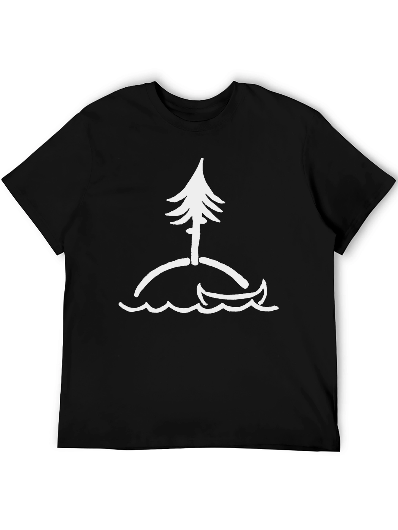 Island Adventure T-Shirt - Canoe & Pine Tree Design