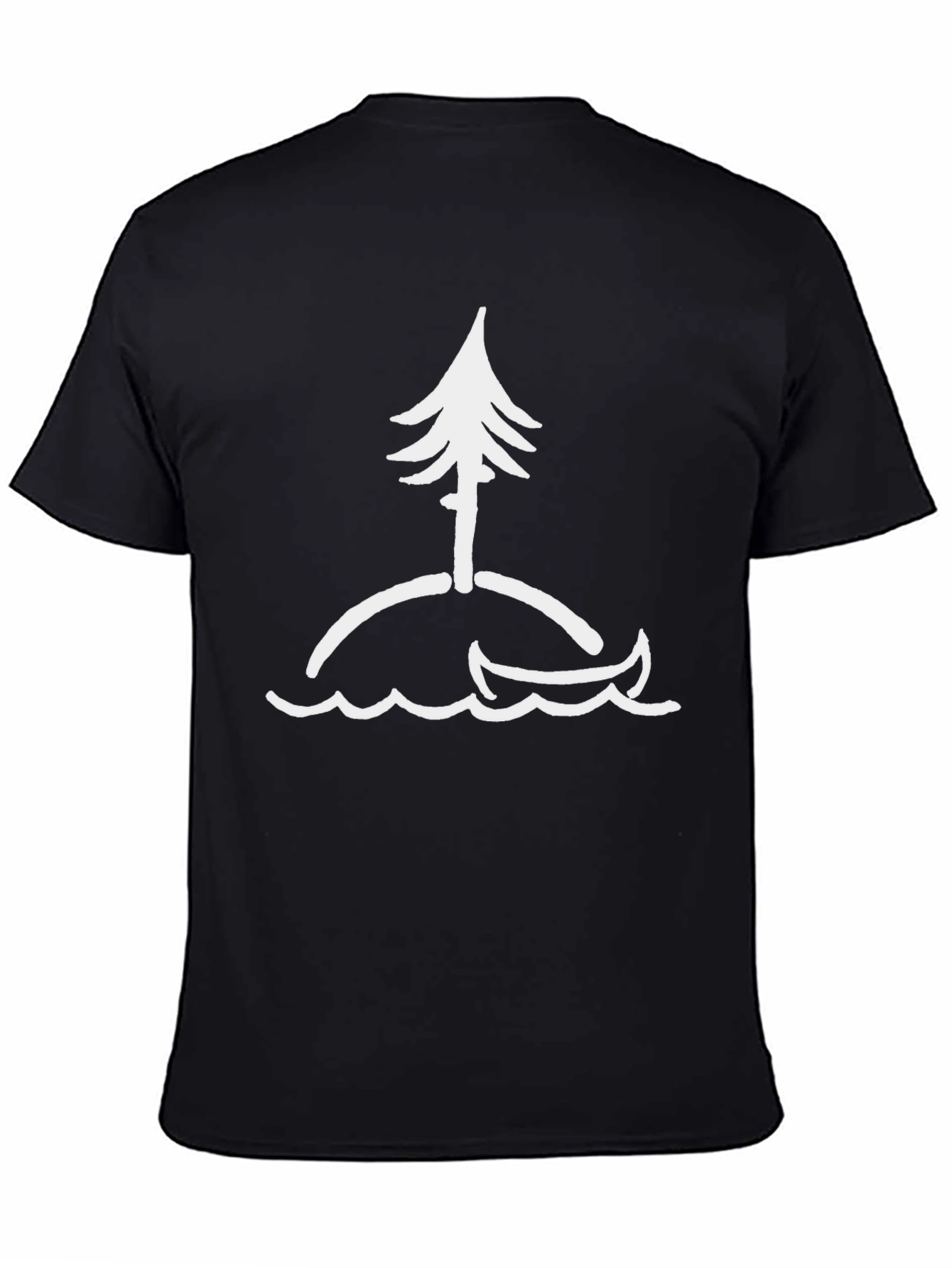 Island Adventure T-Shirt - Canoe & Pine Tree Design