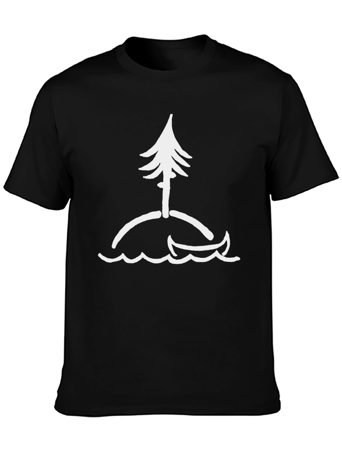 Island Adventure T-Shirt - Canoe & Pine Tree Design