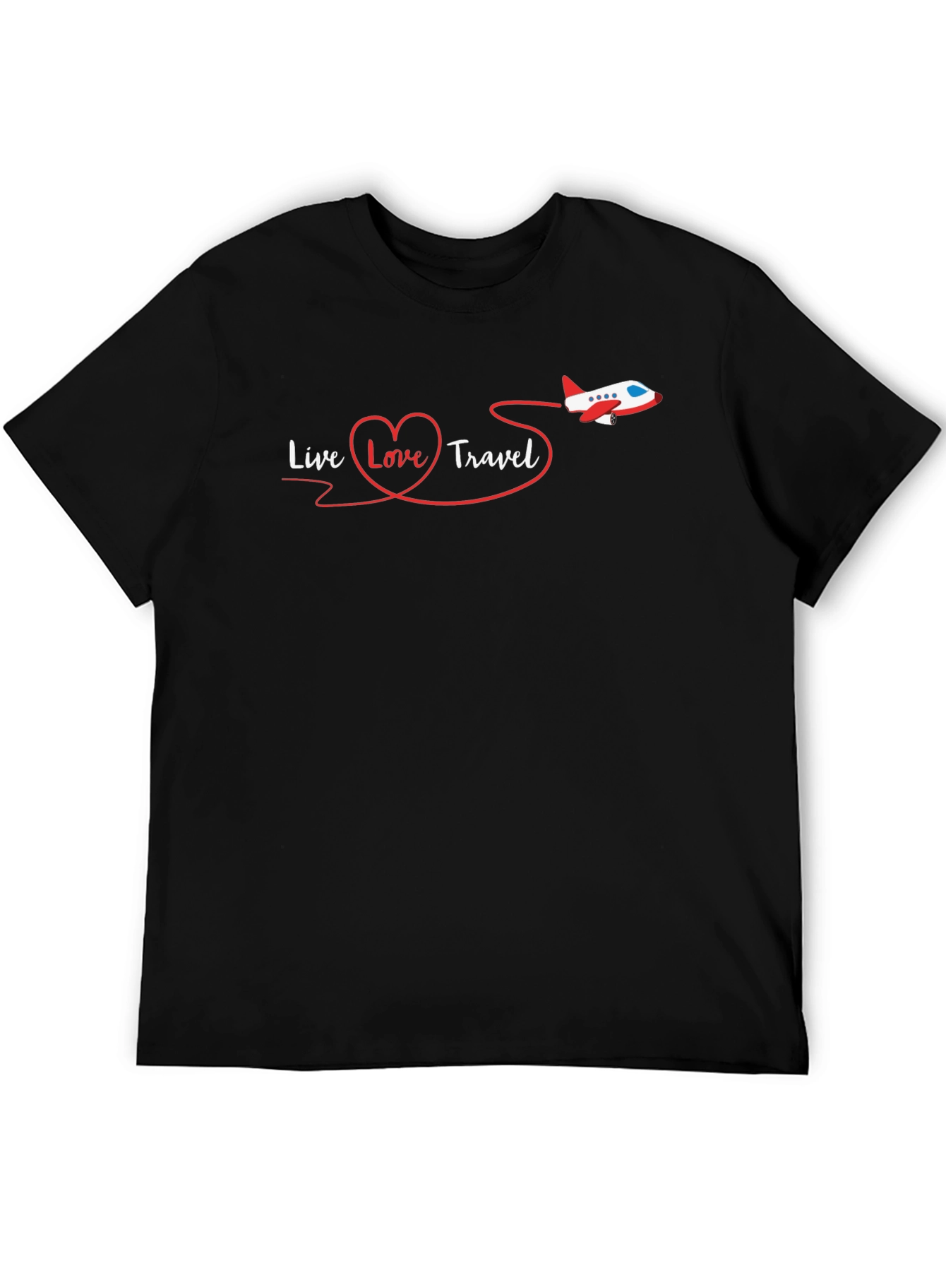 Live Love Travel Graphic Tee - Black Cotton Shirt