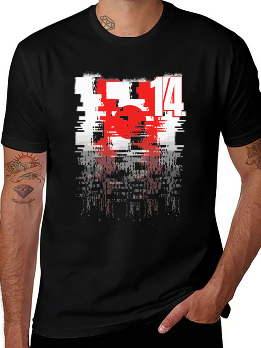 Distressed Graphic Tee - 13 14 Black Cotton Blend T-Shirt