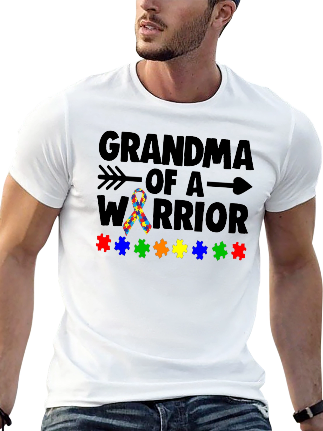 Grandma of a Warrior Autism Awareness T-Shirt