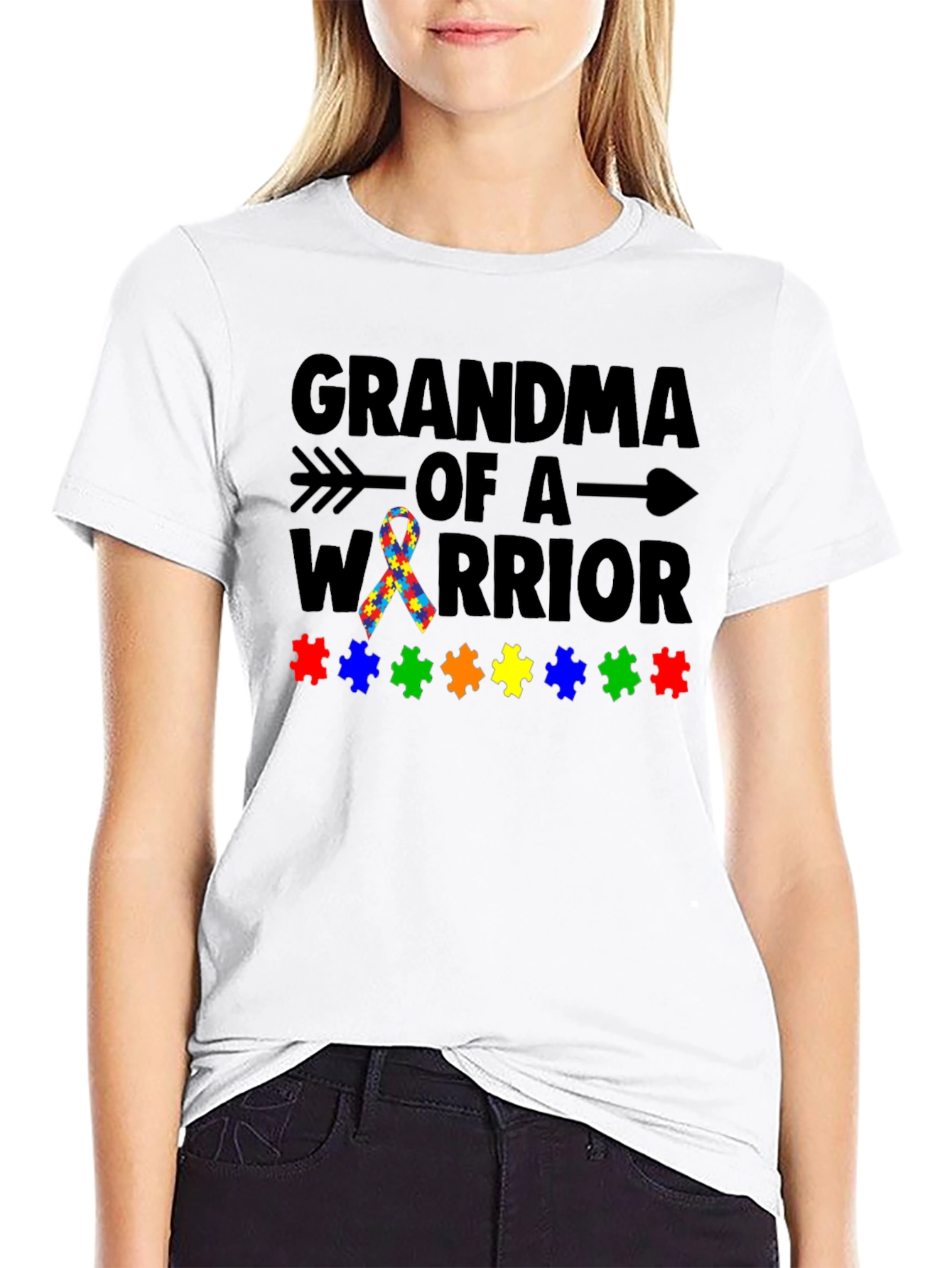 Grandma of a Warrior Autism Awareness T-Shirt