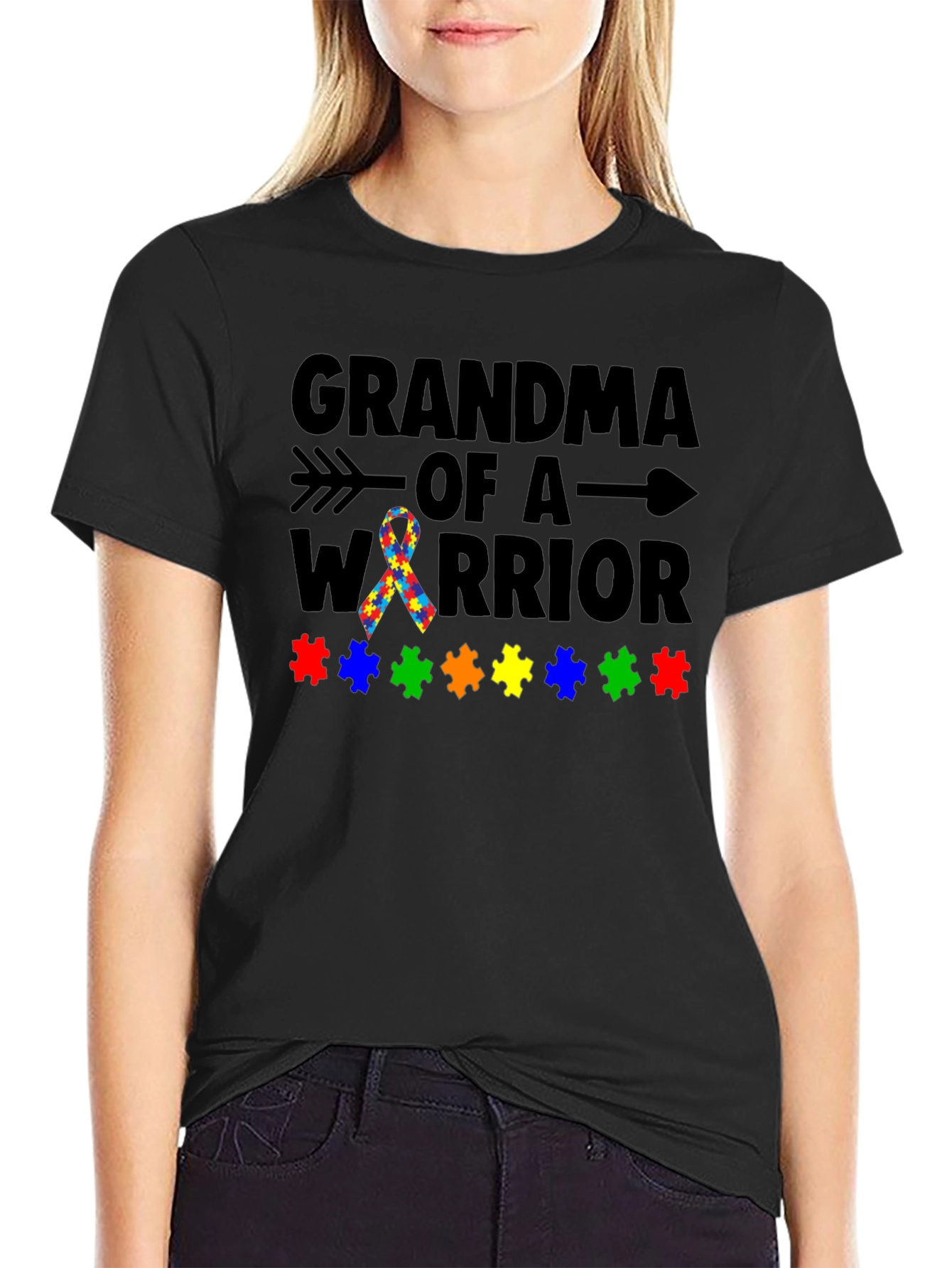 Grandma of a Warrior Autism Awareness T-Shirt