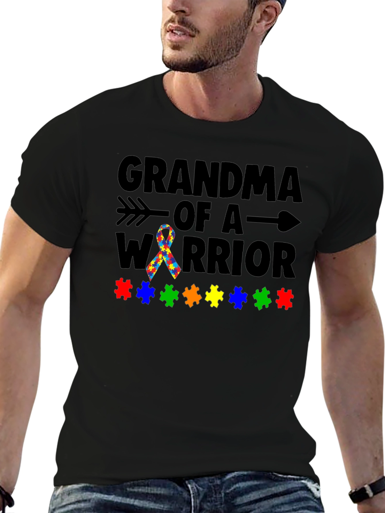 Grandma of a Warrior Autism Awareness T-Shirt