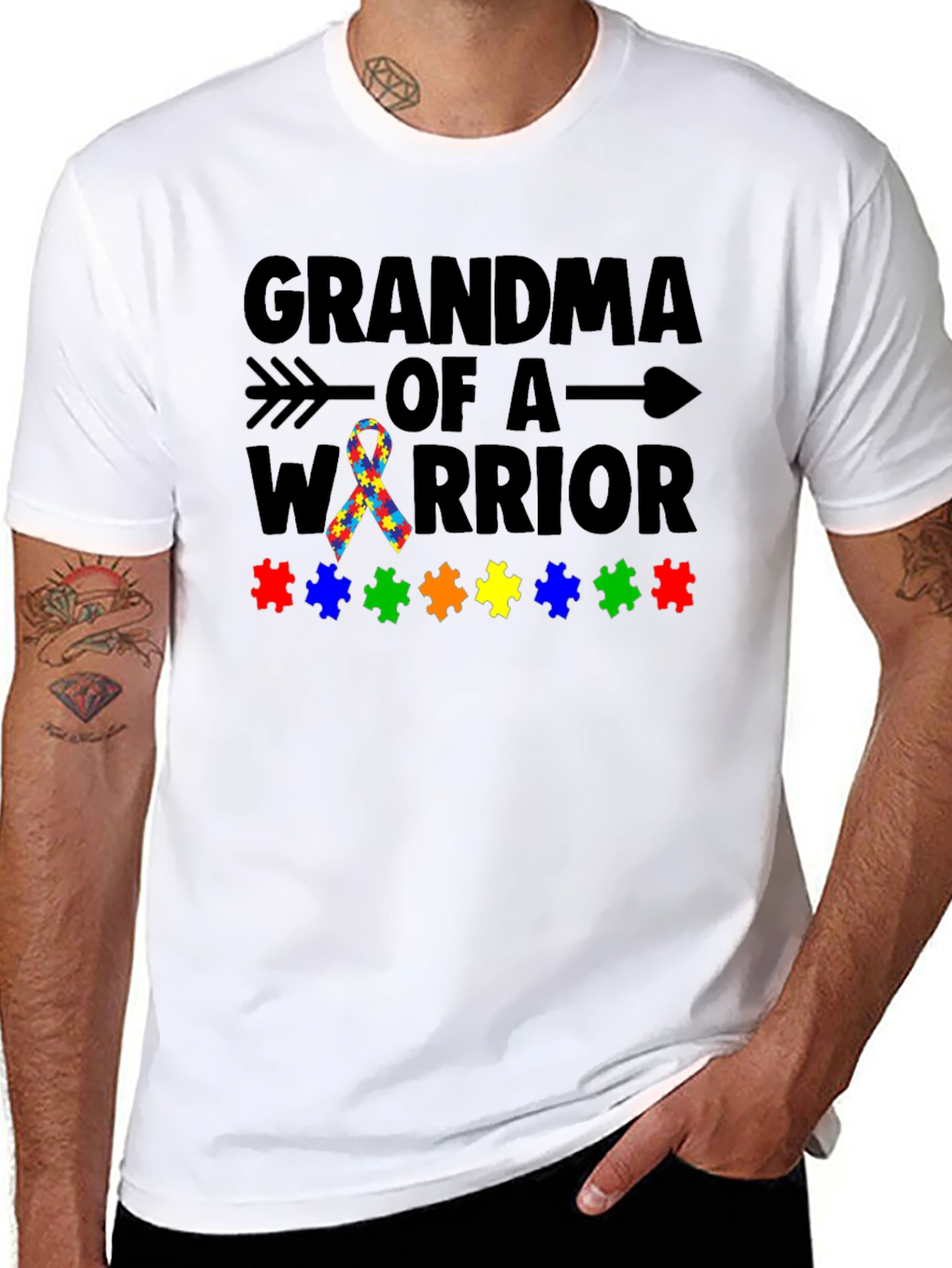 Grandma of a Warrior Autism Awareness T-Shirt