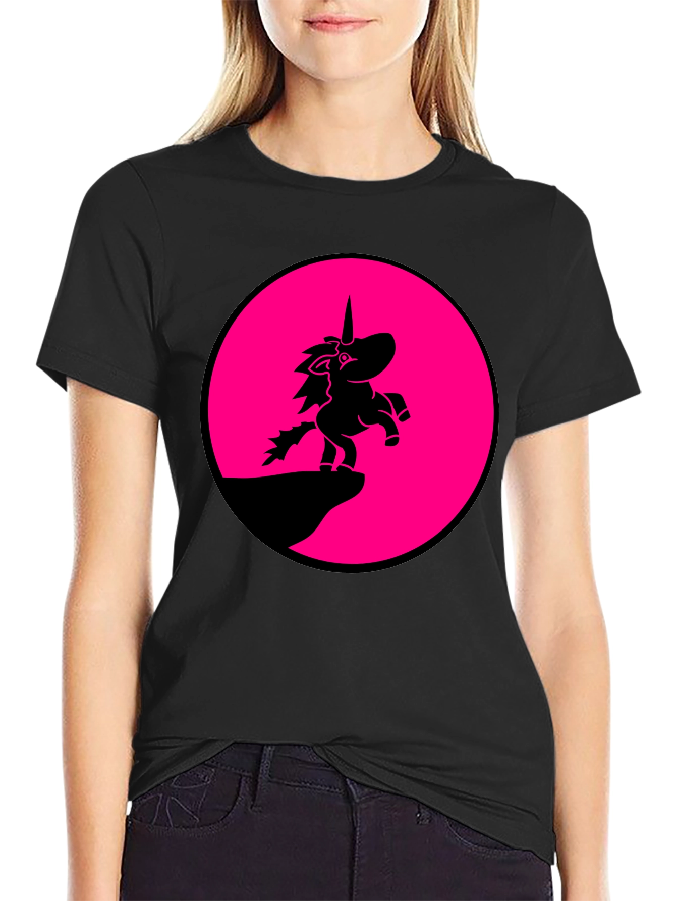 Unicorn Silhouette T-Shirt - Black