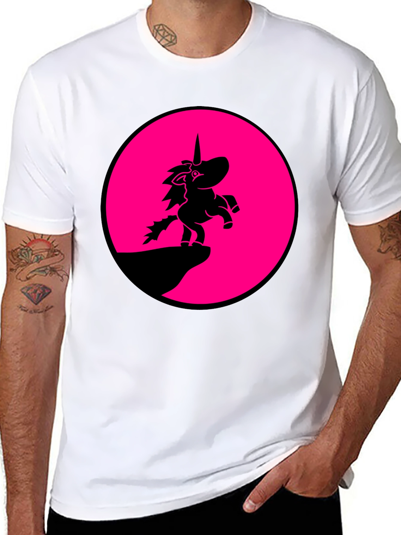 Unicorn Silhouette T-Shirt - Black