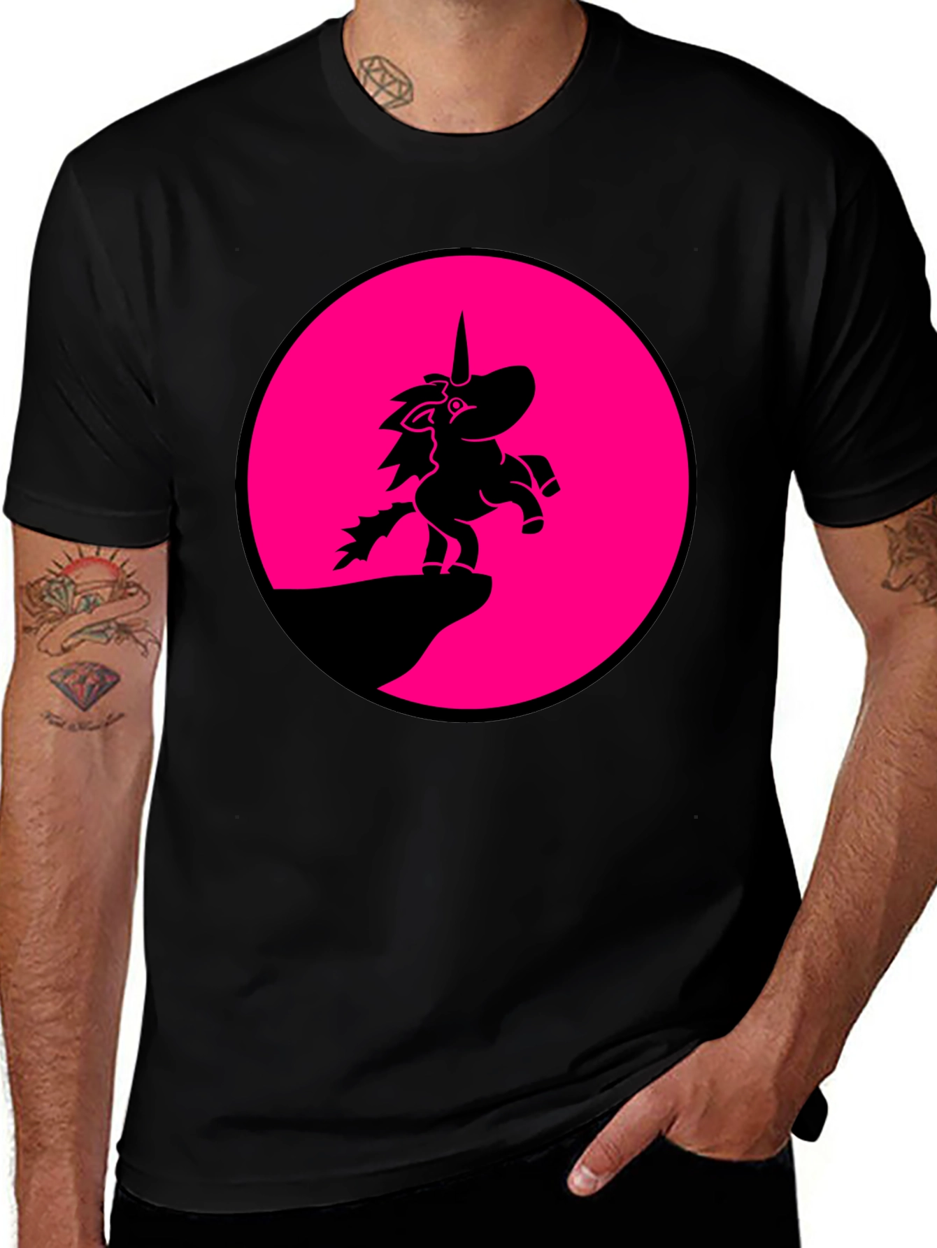 Unicorn Silhouette T-Shirt - Black