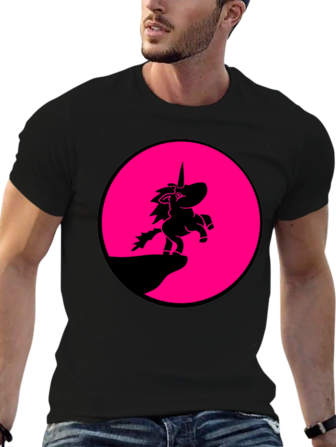 Unicorn Silhouette T-Shirt - Black