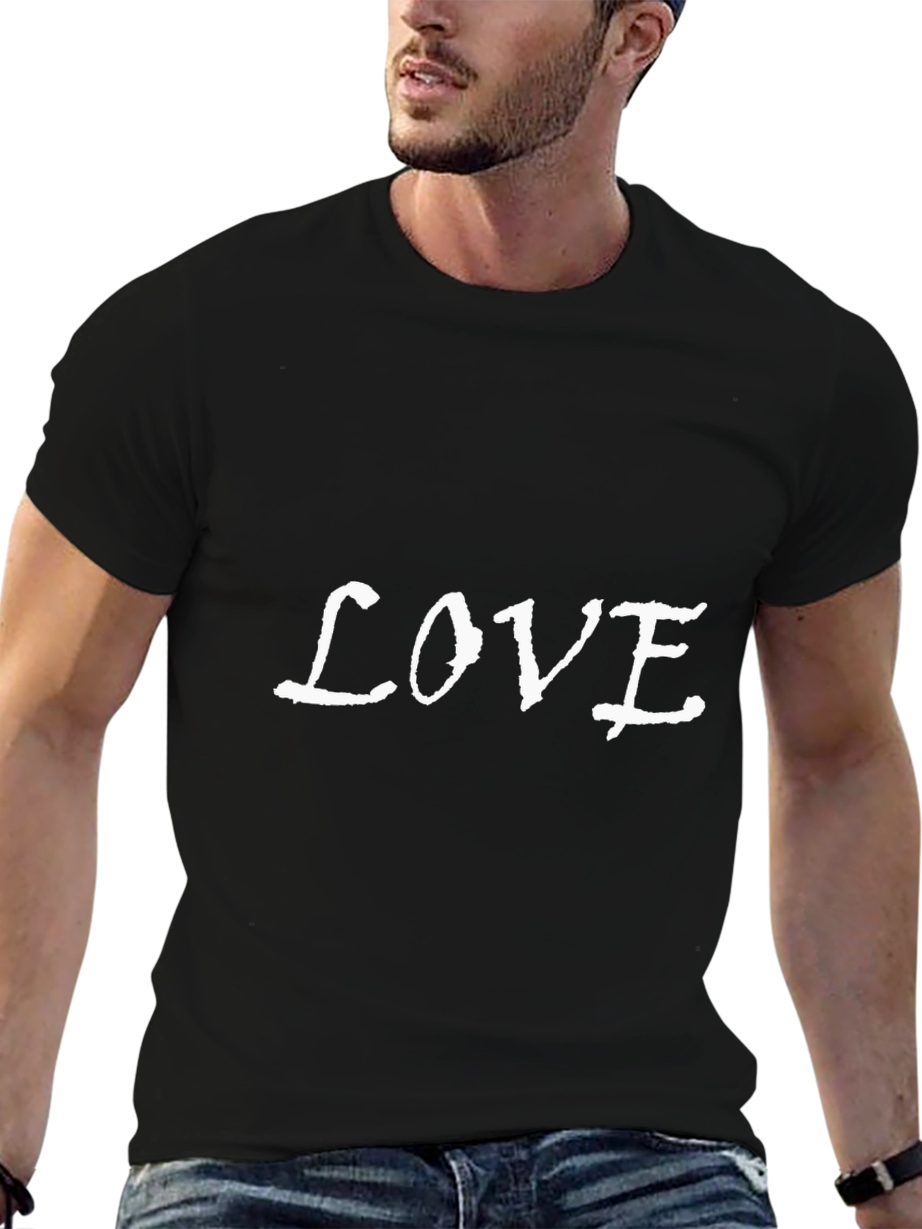 Love Graphic Black Crew Neck T-Shirt