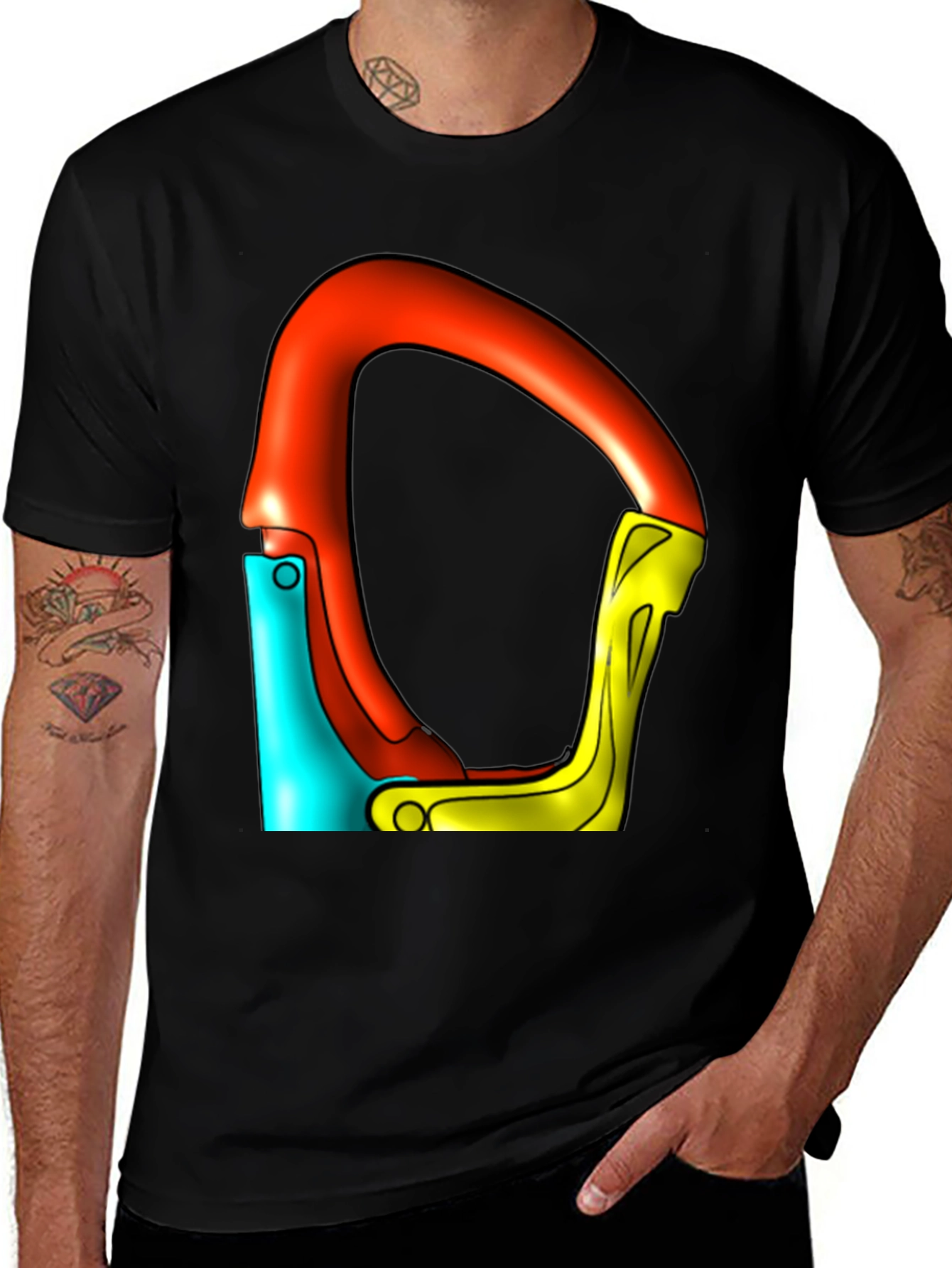 Colorful Carabiner Black T-Shirt
