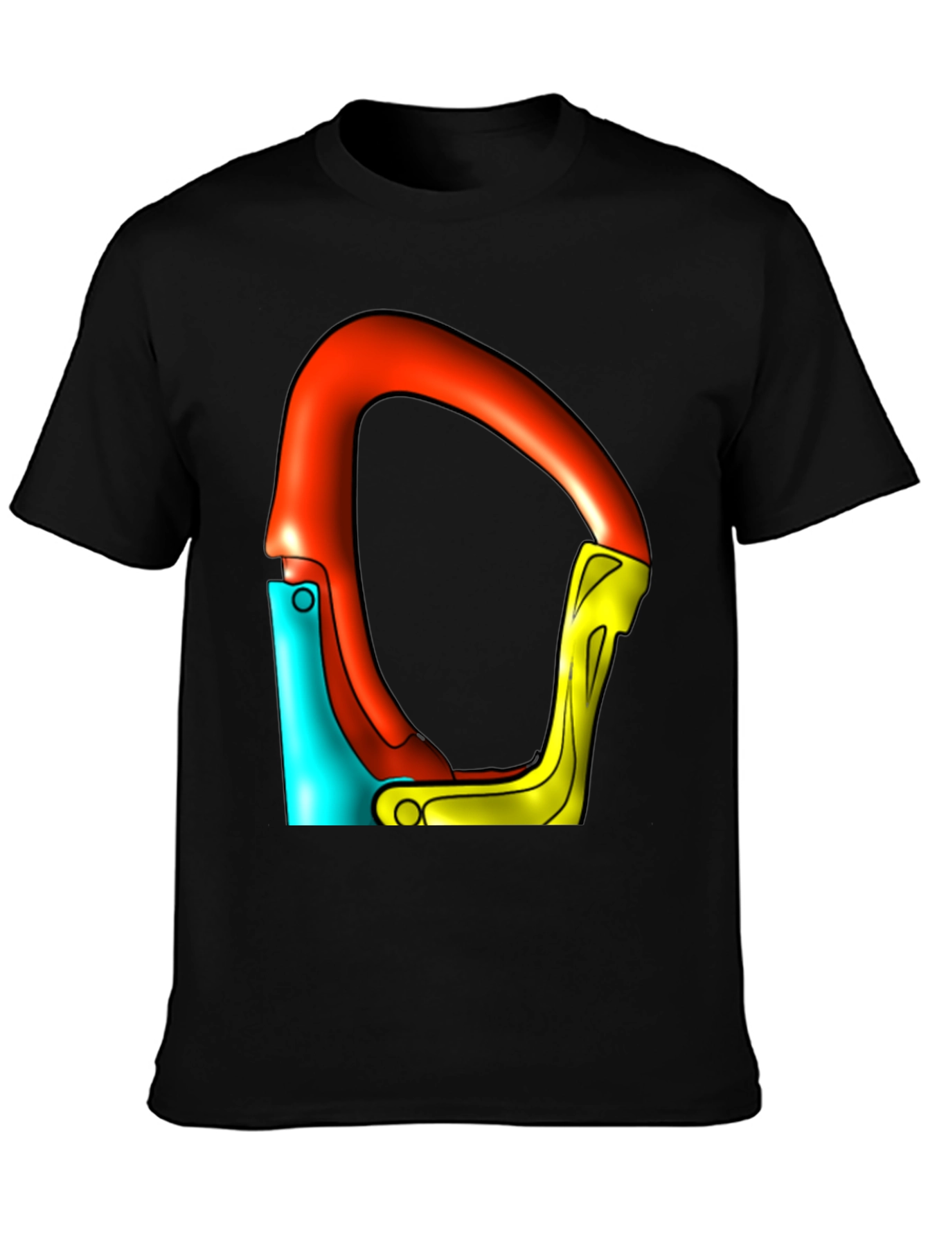 Colorful Carabiner Black T-Shirt