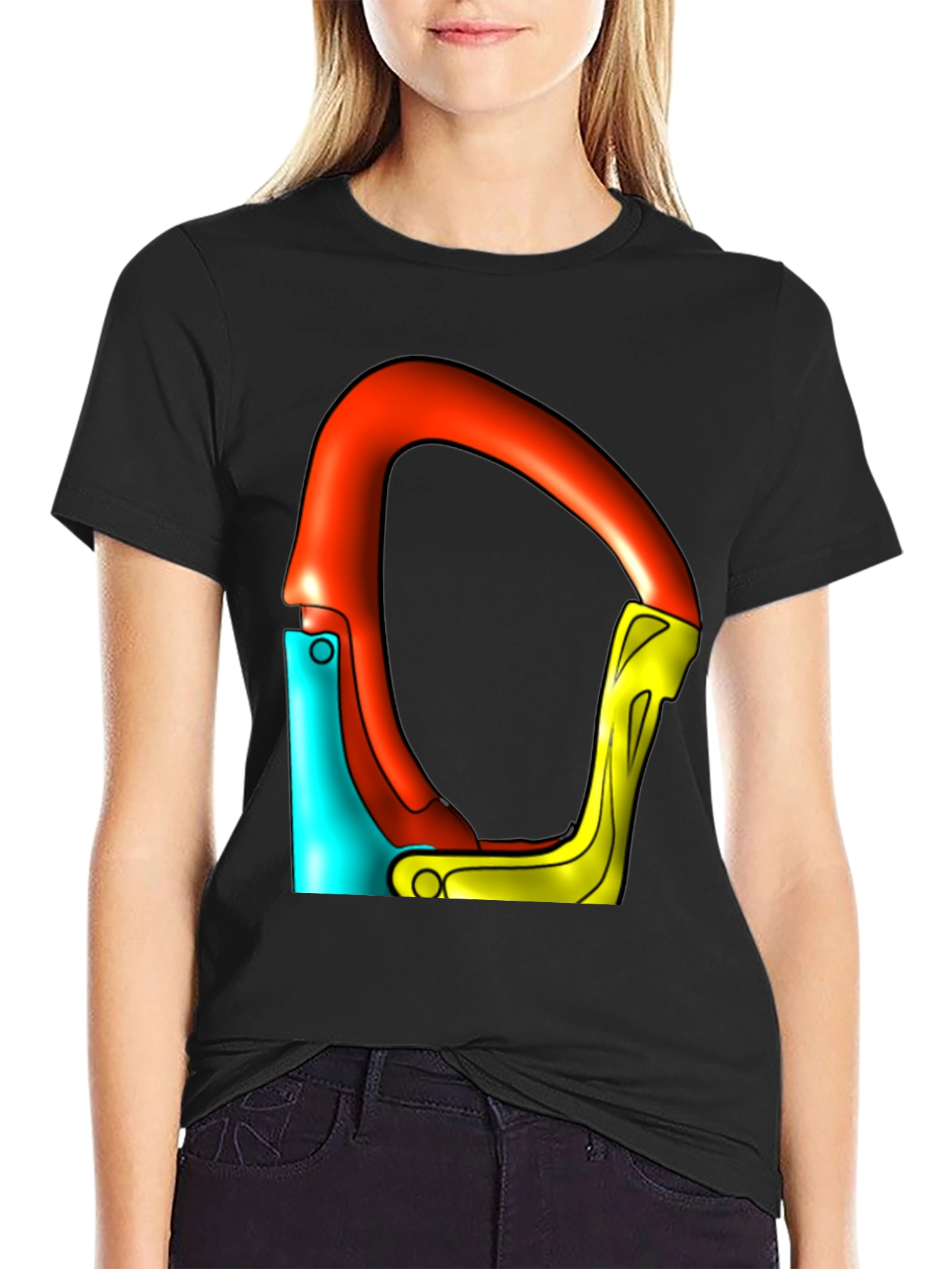 Colorful Carabiner Black T-Shirt