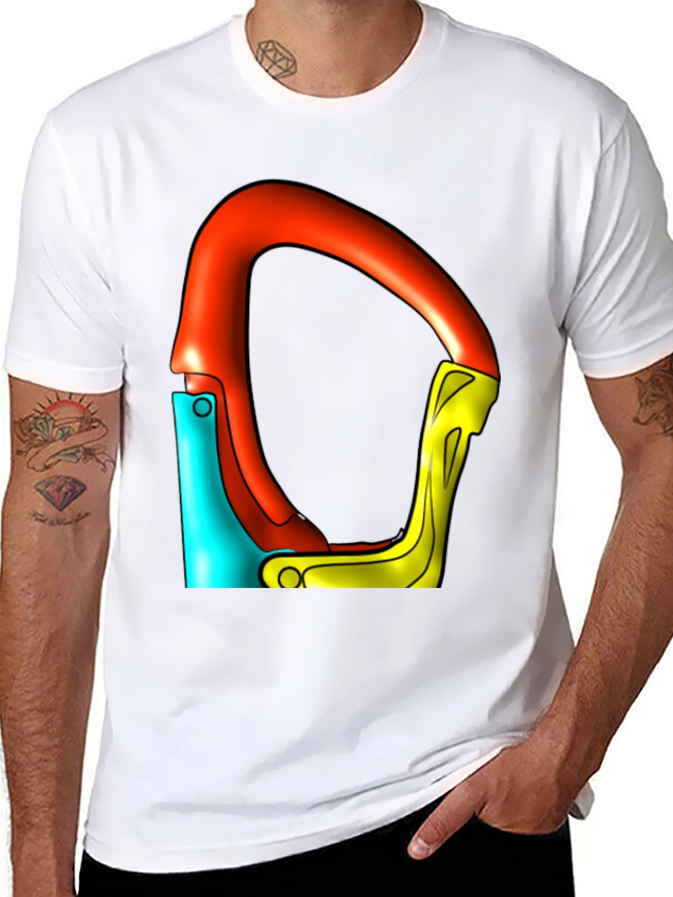 Colorful Carabiner Black T-Shirt