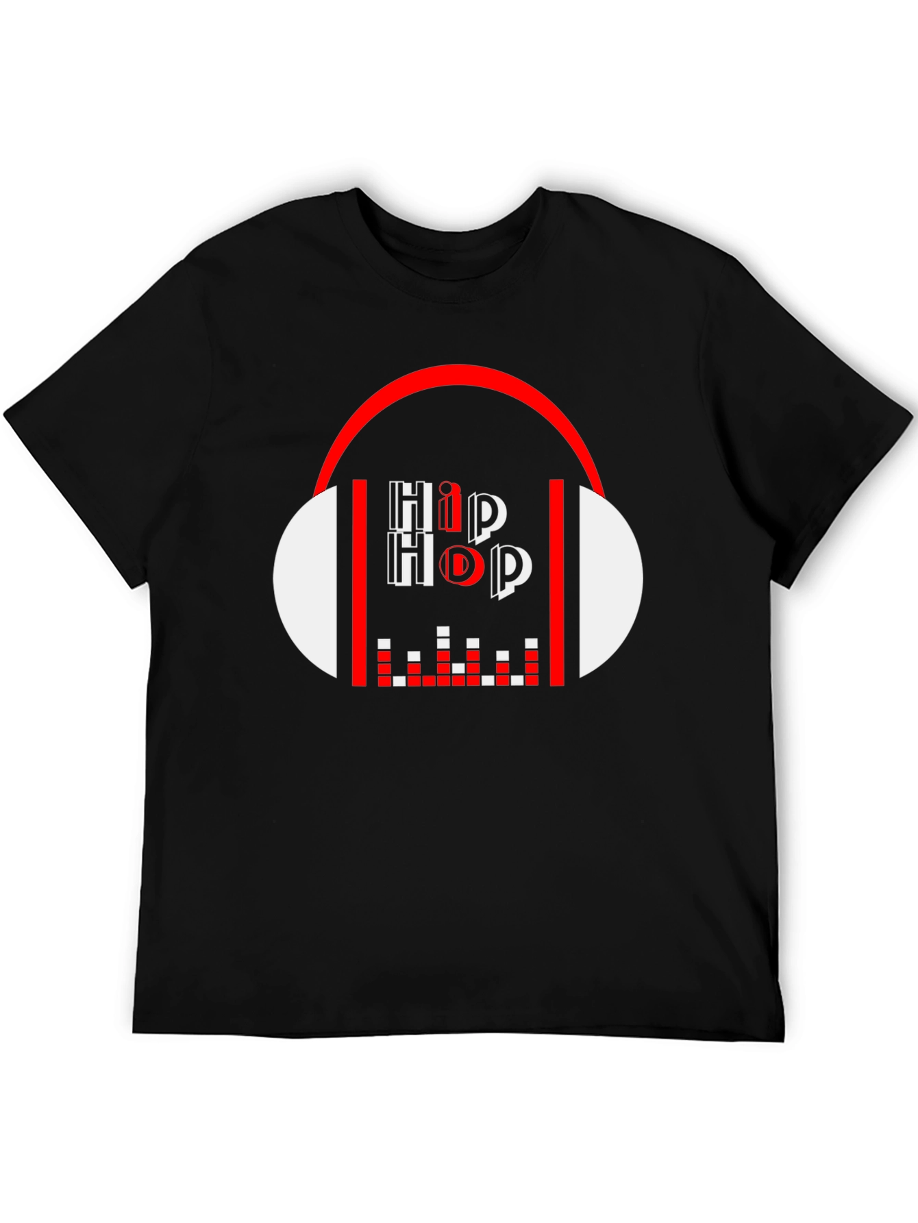 Hip Hop Graphic Tee - Black Cotton Blend