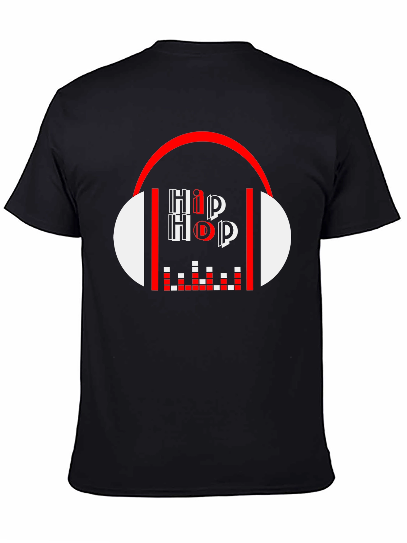 Hip Hop Graphic Tee - Black Cotton Blend