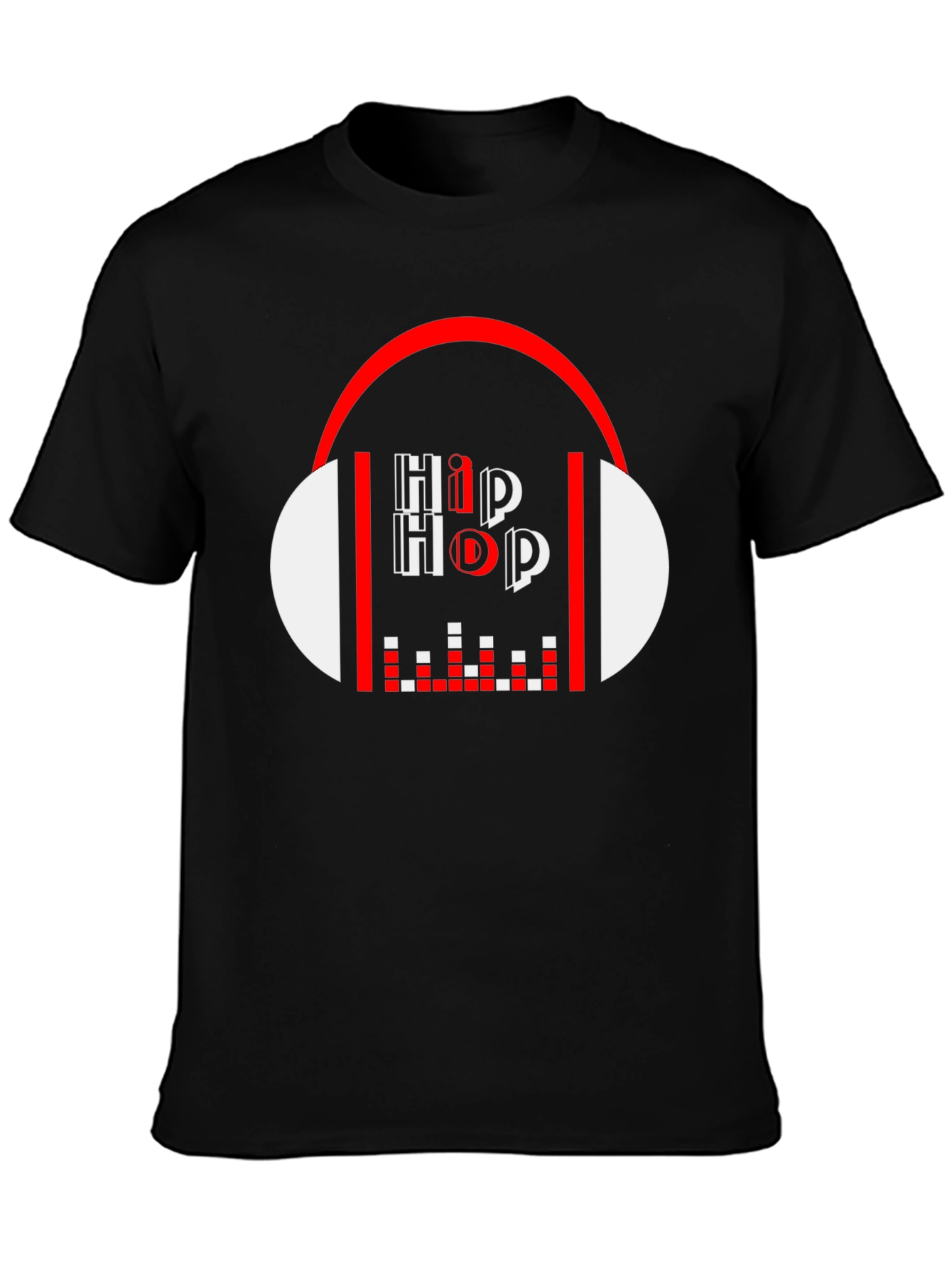Hip Hop Graphic Tee - Black Cotton Blend