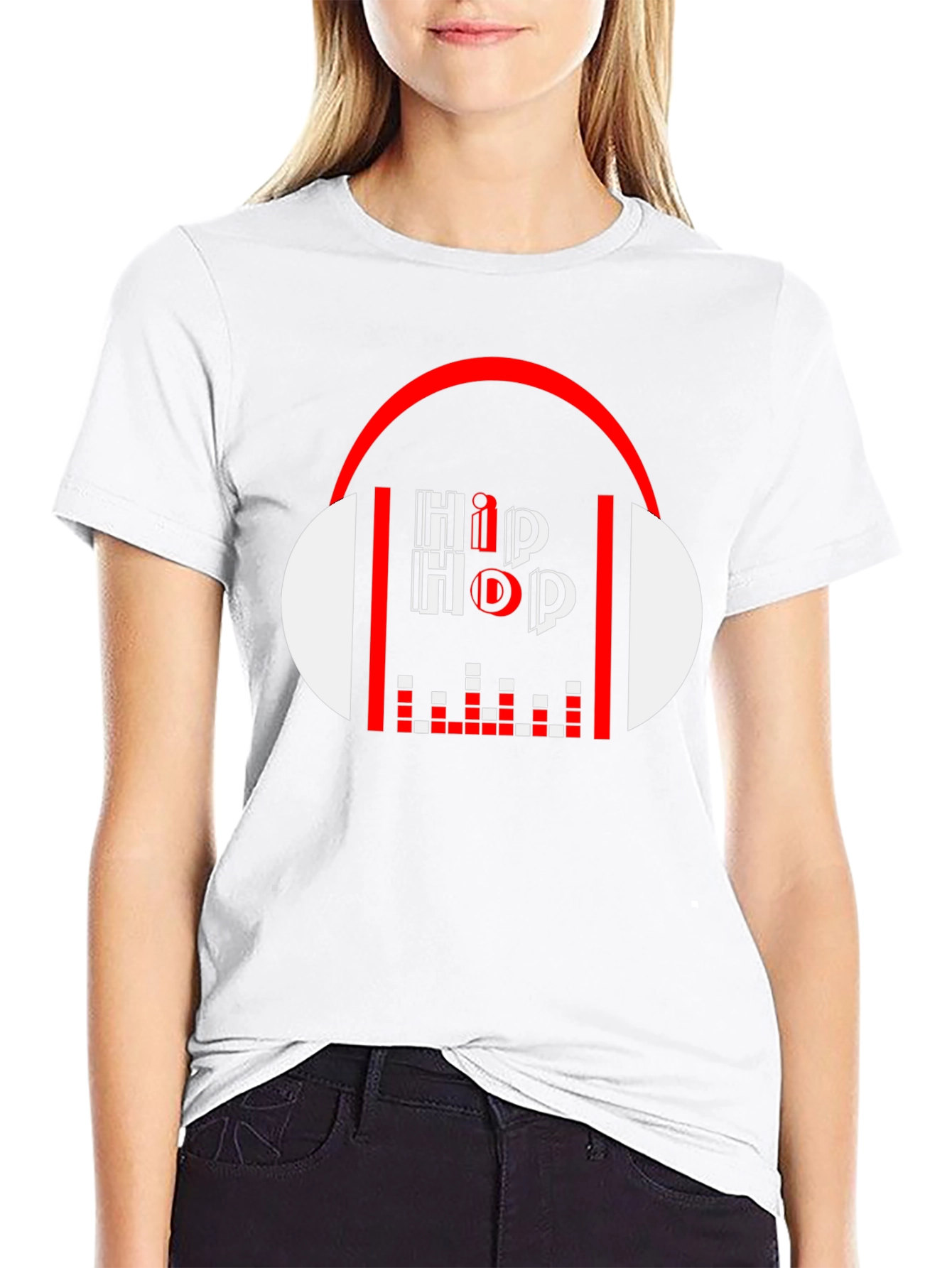 Hip Hop Graphic Tee - Black Cotton Blend