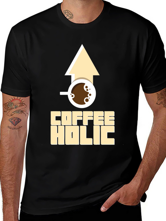 Coffeeholic Graphic Tee - Mens Short Sleeve Black T-Shirt