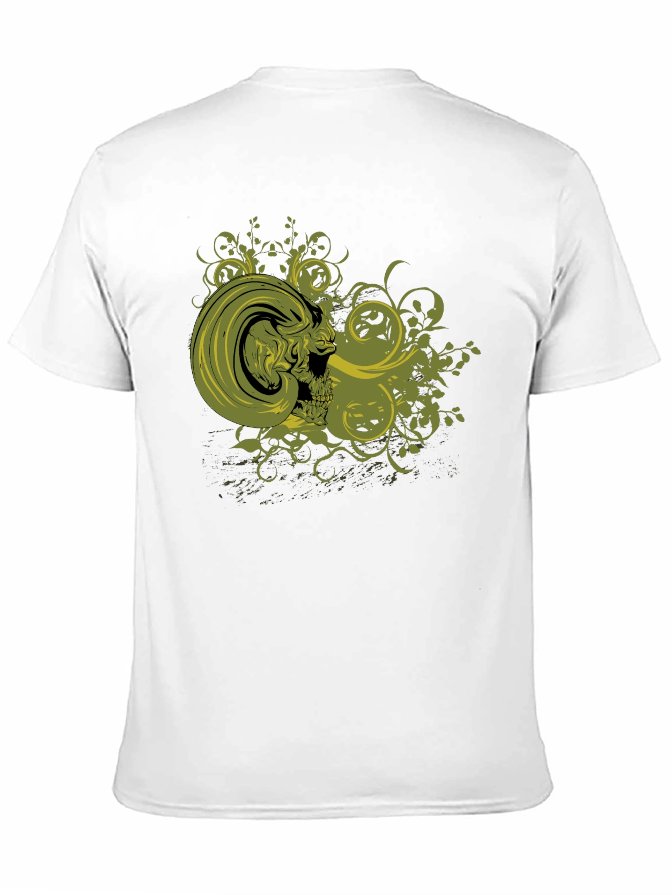 Skull & Vines Graphic Print Black T-Shirt