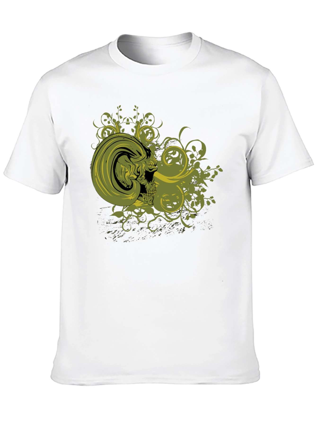 Skull & Vines Graphic Print Black T-Shirt