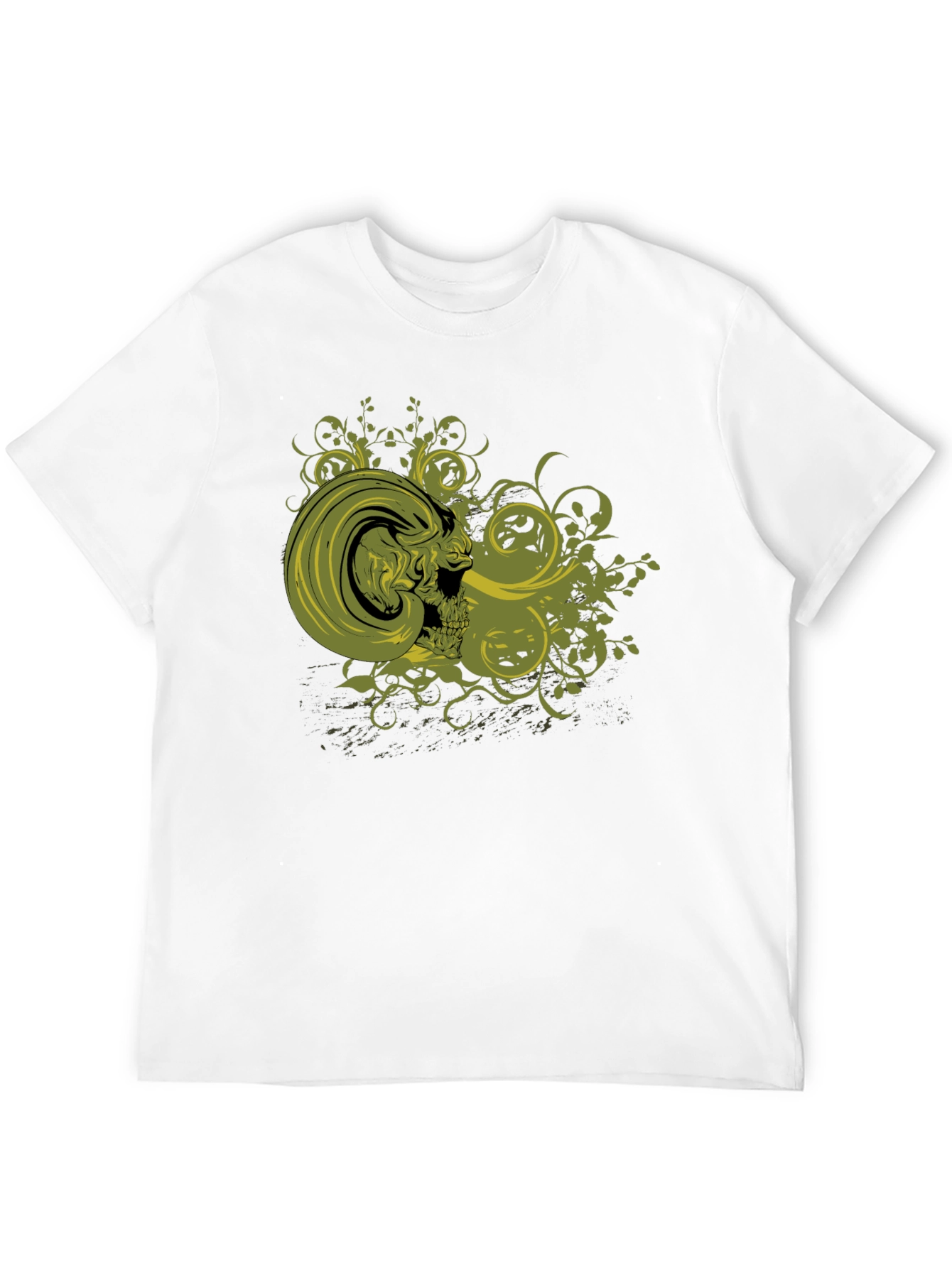 Skull & Vines Graphic Print Black T-Shirt