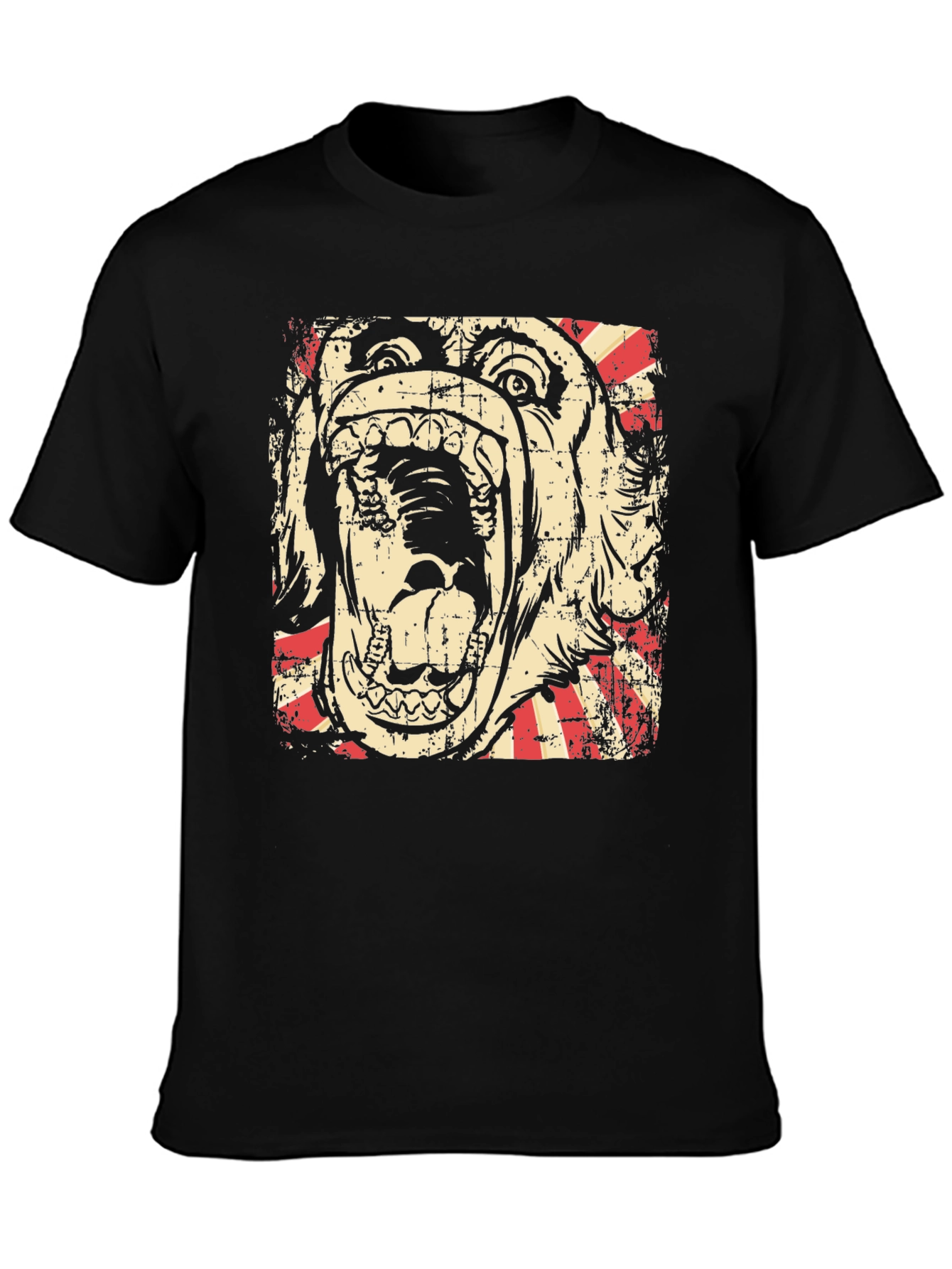Graphic Tee - Bulldog Scream Design - Black
