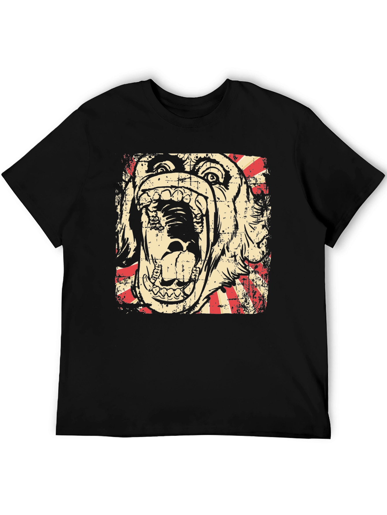 Graphic Tee - Bulldog Scream Design - Black