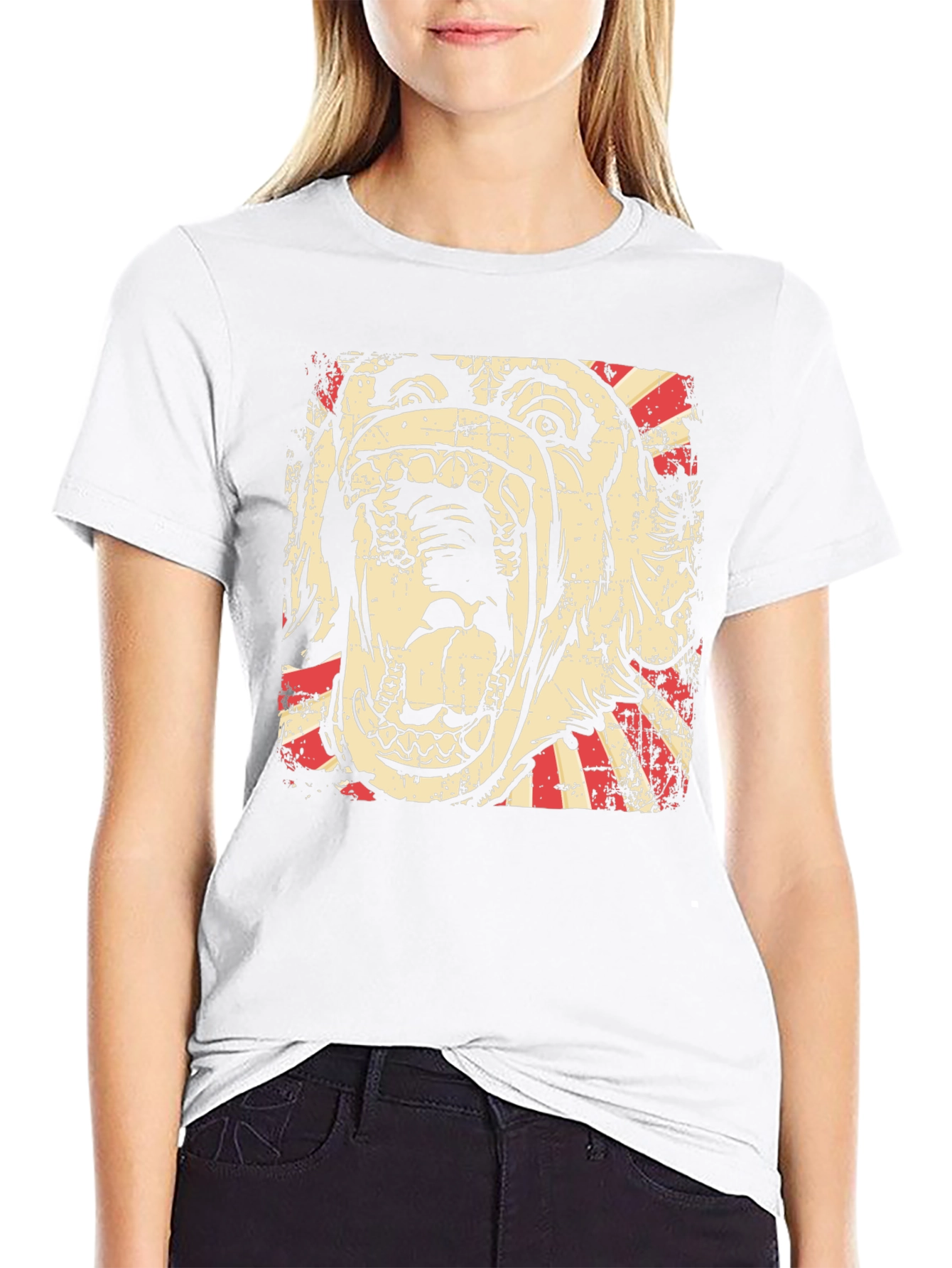 Graphic Tee - Bulldog Scream Design - Black